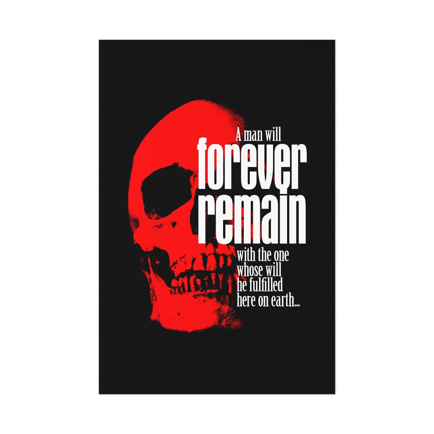 A man will forever remain... | You cannot serve two masters | Red Skull Horror Movie Poster Aesthetic | Orthodox Christian Art Poster