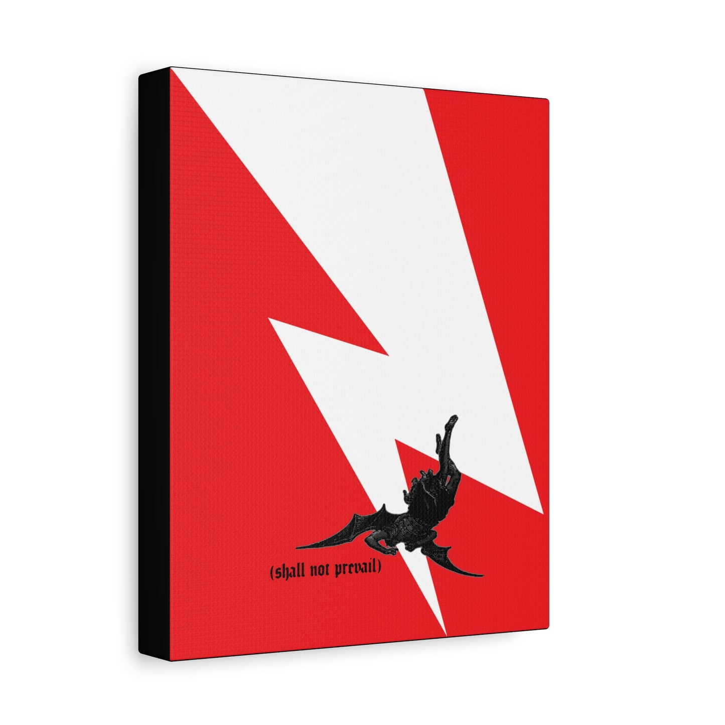 Shall Not Prevail | Satan Fell from Heaven Like Lightning (Luke 10:18) | Minimalist Design | Orthodox Christian Canvas Art