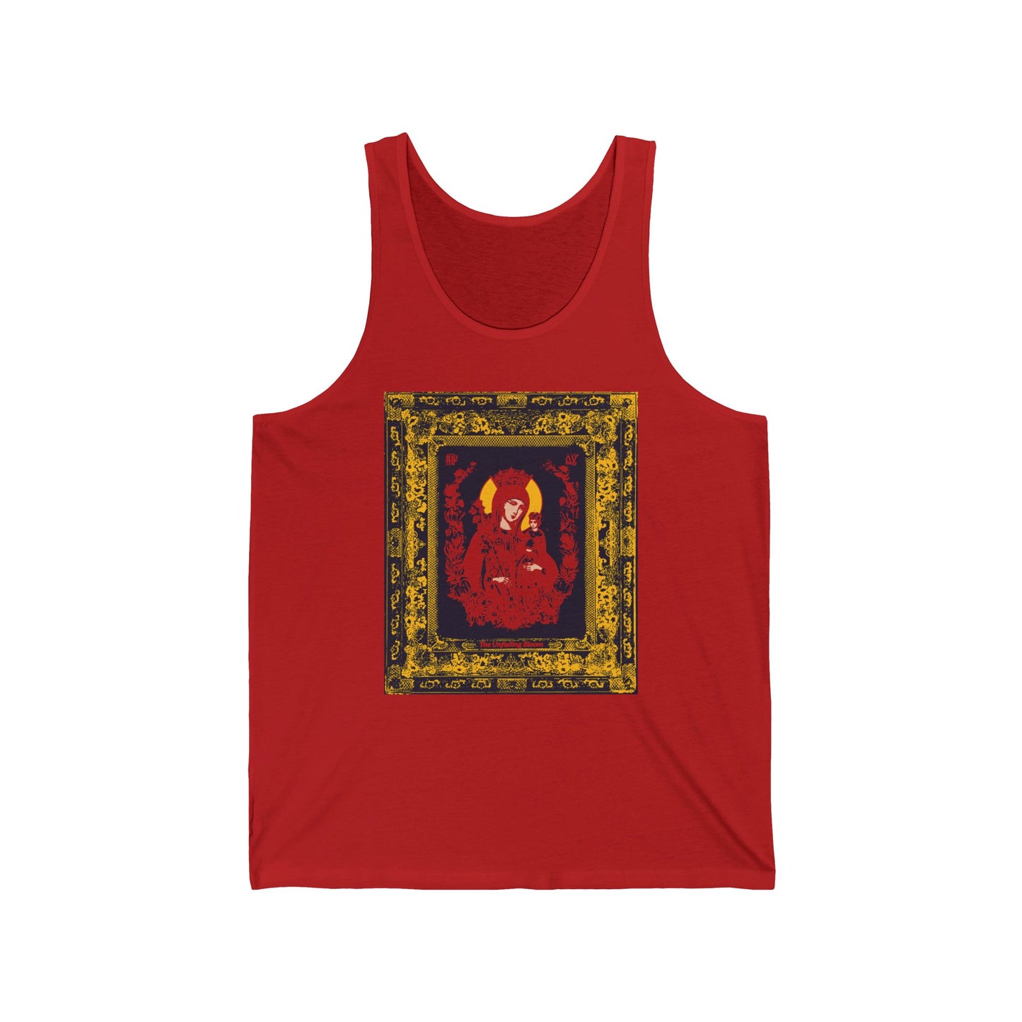 The Unfading Bloom (Theotokos Iconographic) No. 1 | Orthodox Christian Jersey Tank Top / Sleeveless Shirt
