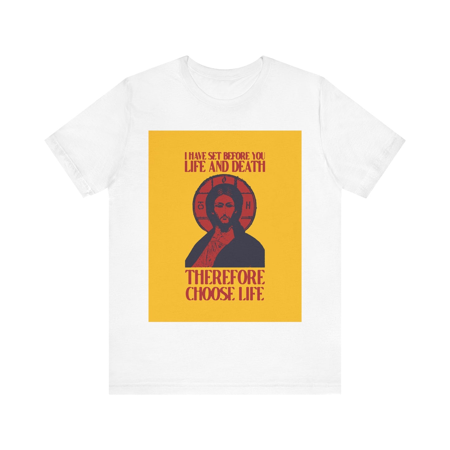 I Have Set Before You Life and Death (Deut. 30:11-20) Yellow Design No. 1 | Orthodox Christian T-Shirt