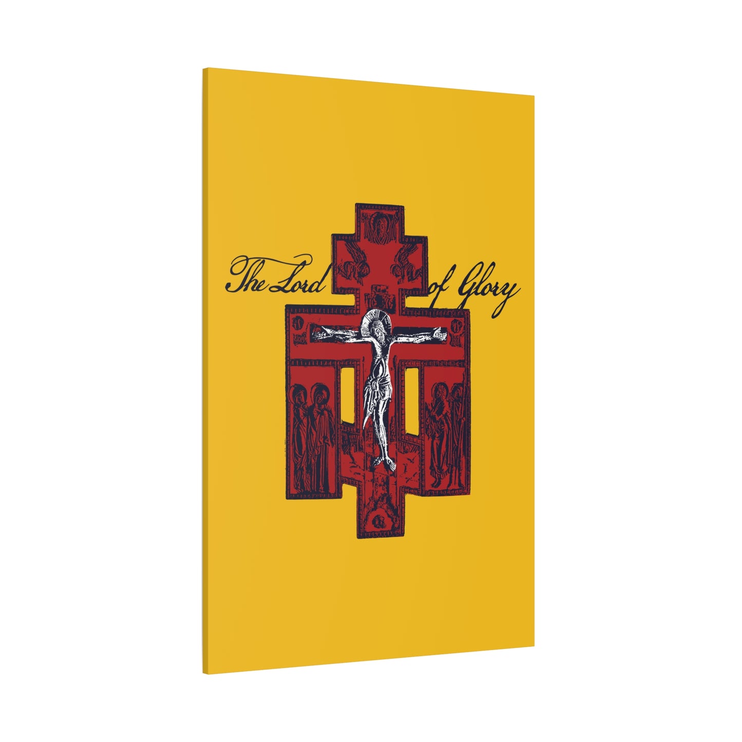 The Lord of Glory | Russian Golgotha Crucifix IconoGraphic (Gold BG) | 1 Corinthians 2:8 | Orthodox Christian Canvas Art