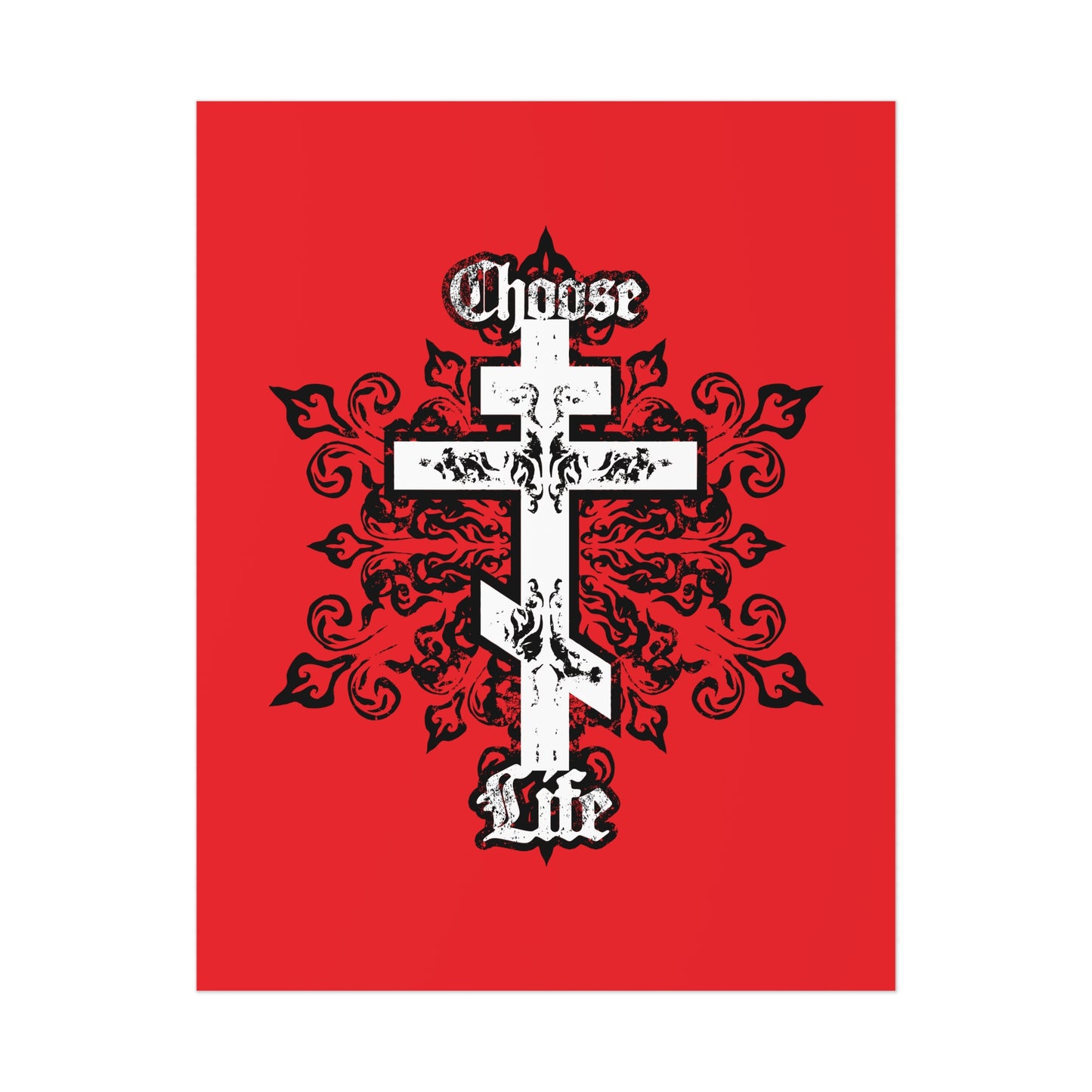 Choose Life No. 1B (Tri-Bar Cross) | Orthodox Christian Art Poster