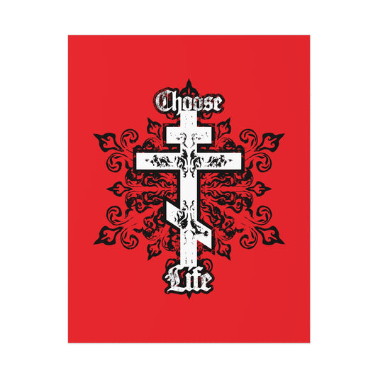 Choose Life No. 1B (Tri-Bar Cross) | Orthodox Christian Art Poster