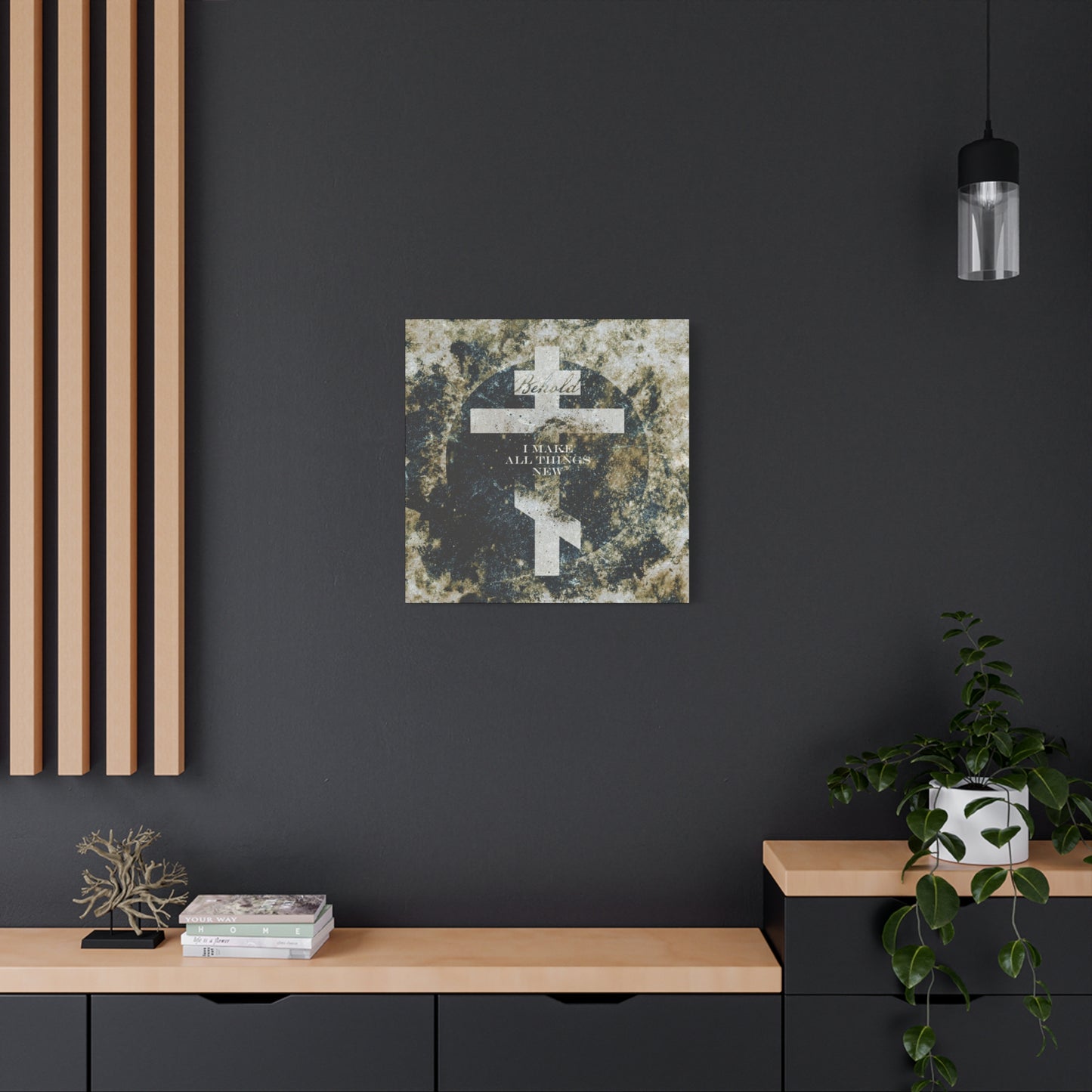 Behold, I Make All Things New | Revelation 21:5 | Cosmic Textured Orthodox Cross | Parousia | Orthodox Christian Canvas Art