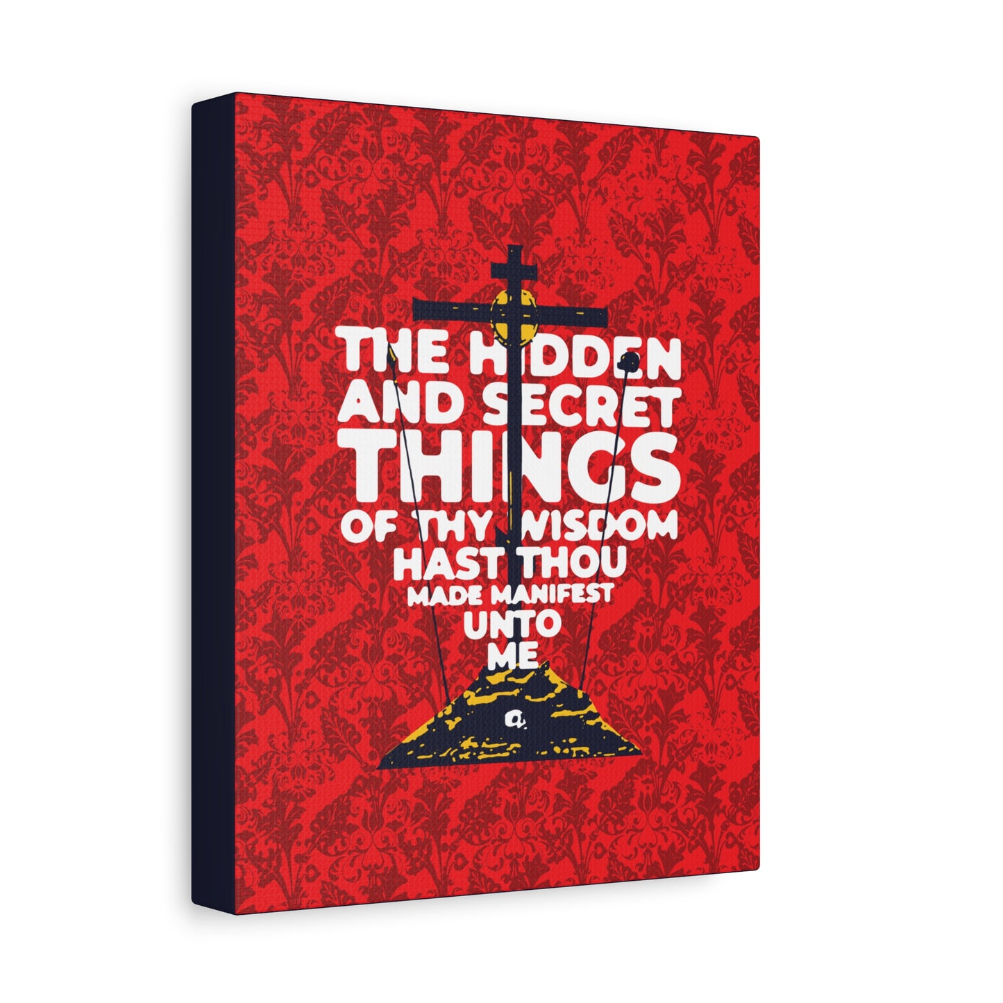 The Hidden and Secret Things of Thy Wisdom (Psalm 50/51) | Golgotha Cross | Skull of Adam | Orthodox Christian Canvas Art
