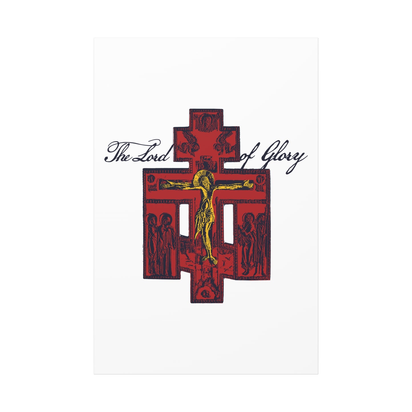 The Lord of Glory | Russian Golgotha Crucifix IconoGraphic (White BG) | 1 Corinthians 2:8 | Orthodox Christian Canvas Art