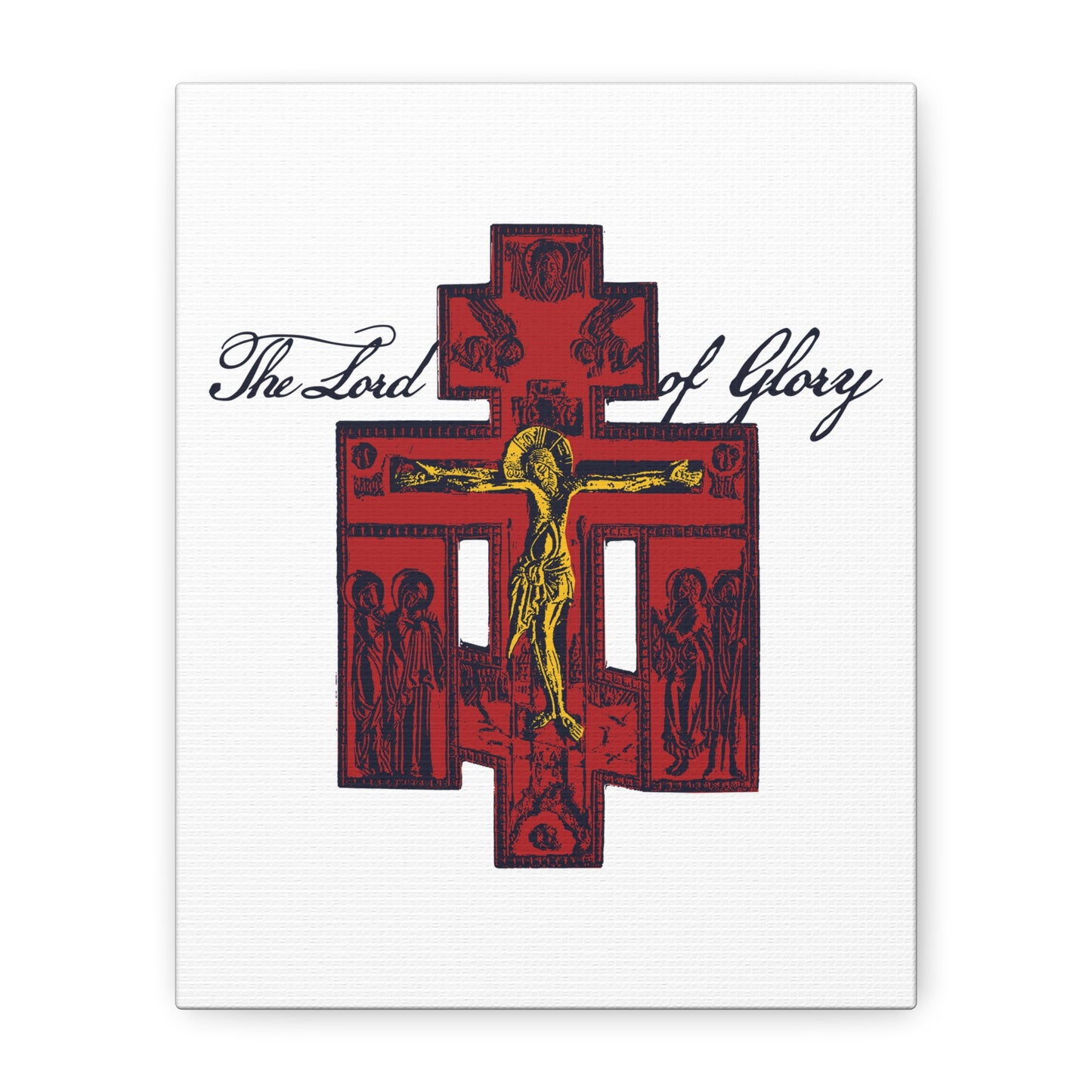 The Lord of Glory | Russian Golgotha Crucifix IconoGraphic (White BG) | 1 Corinthians 2:8 | Orthodox Christian Canvas Art