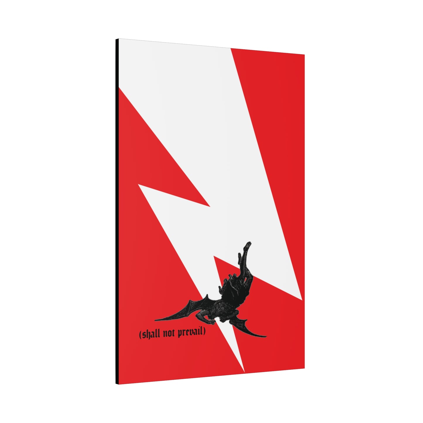 Shall Not Prevail | Satan Fell from Heaven Like Lightning (Luke 10:18) | Minimalist Design | Orthodox Christian Canvas Art