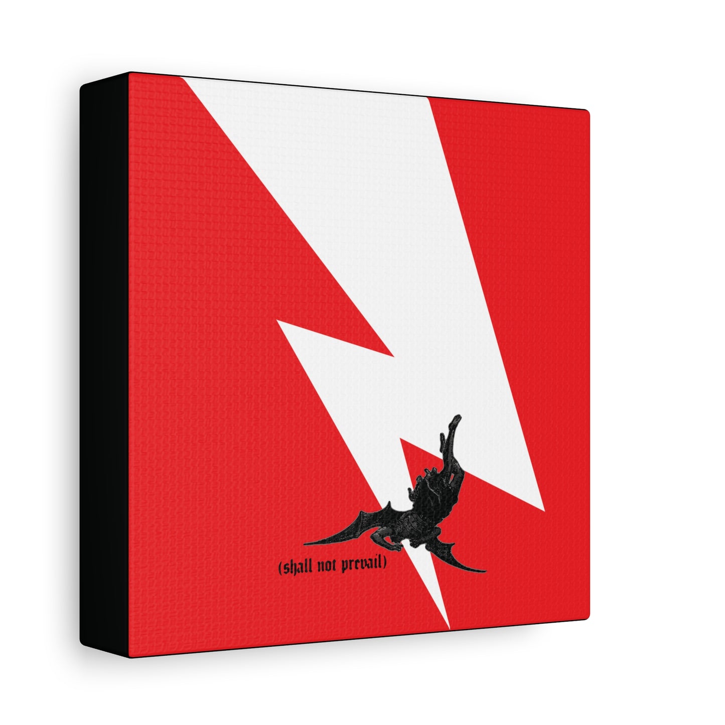 Shall Not Prevail | Satan Fell from Heaven Like Lightning (Luke 10:18) | Minimalist Design | Orthodox Christian Canvas Art