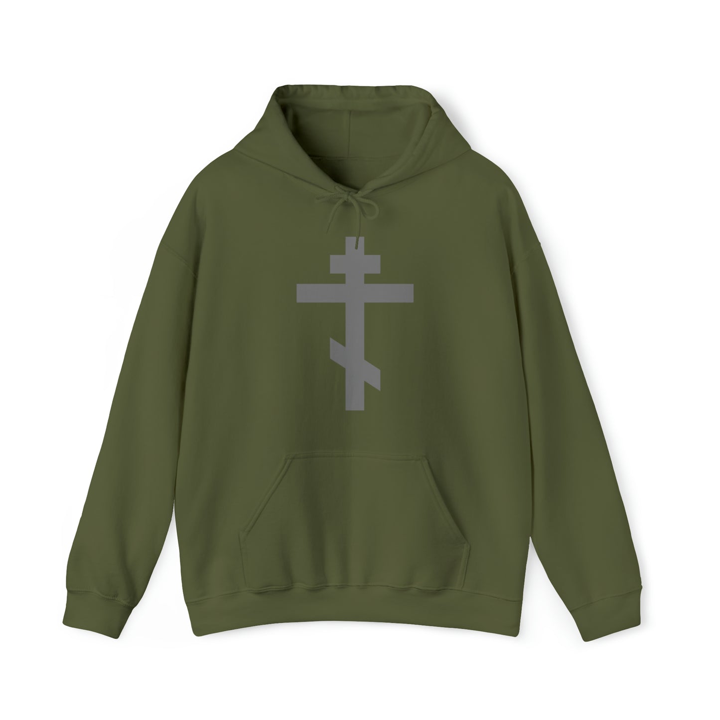Simple Orthodox Cross (Light Gray) No. 1 | Orthodox Christian Hoodie / Hooded Sweatshirt
