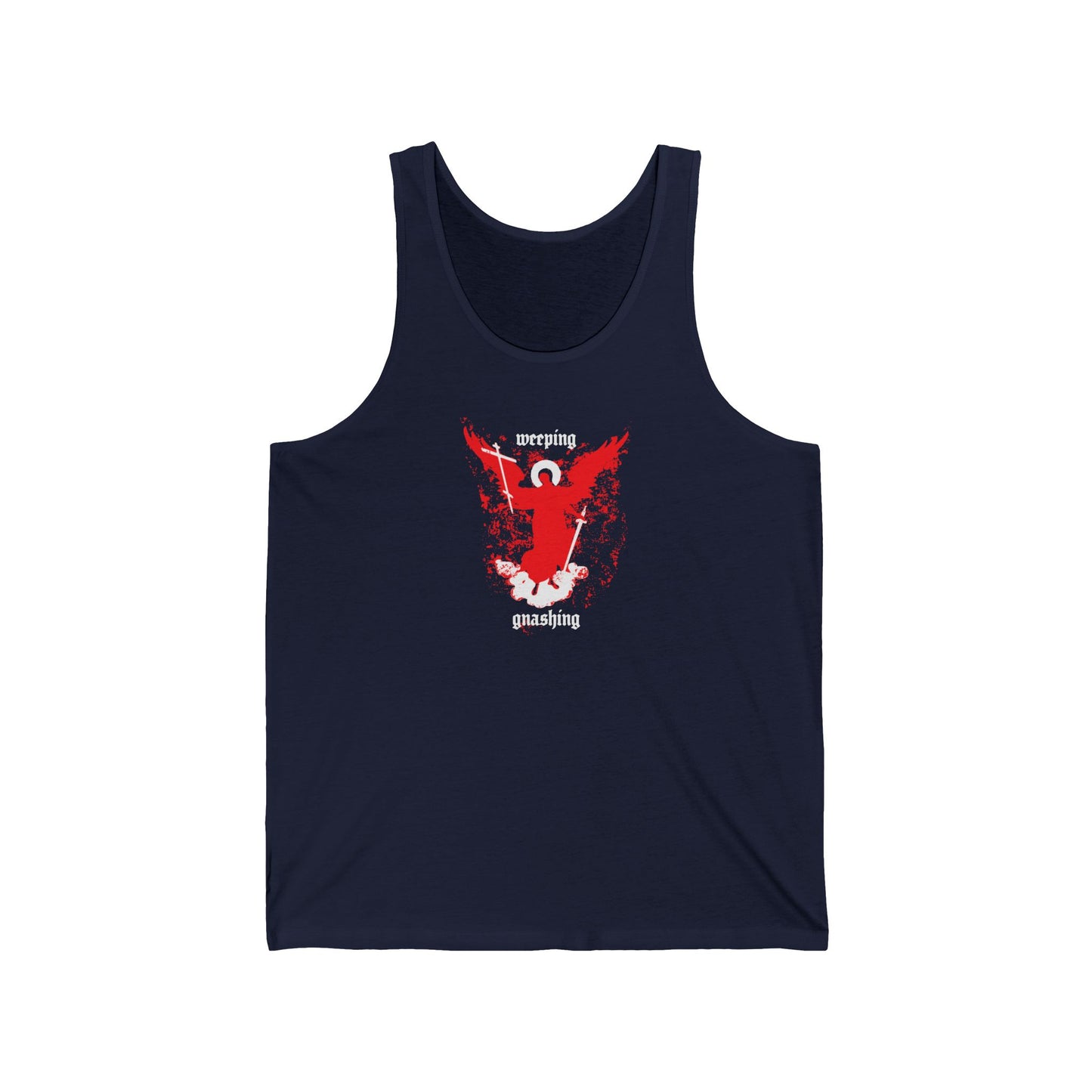 Weeping and Gnashing (Matthew 13:41, Apocalypse Angel IconoGraphic) No. 1 | Orthodox Christian Tank Top