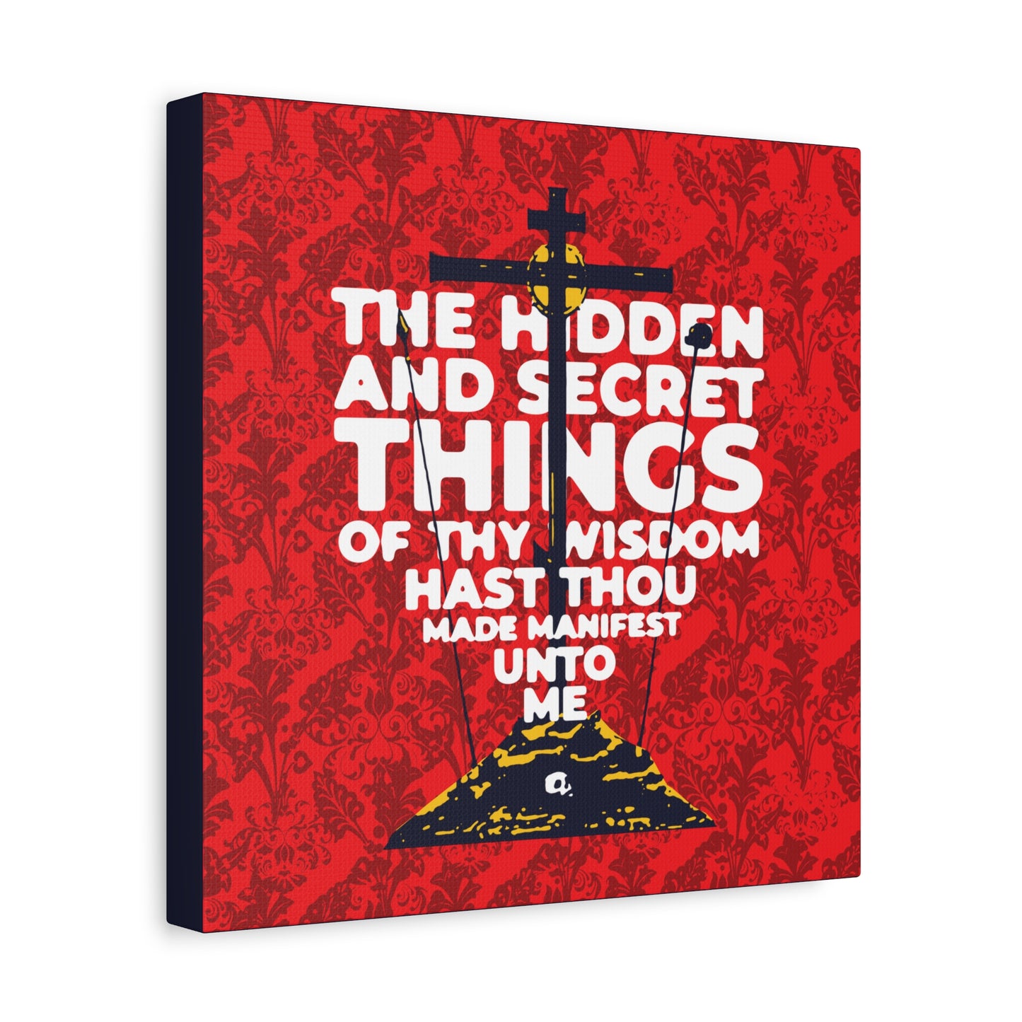 The Hidden and Secret Things of Thy Wisdom (Psalm 50/51) | Golgotha Cross | Skull of Adam | Orthodox Christian Canvas Art