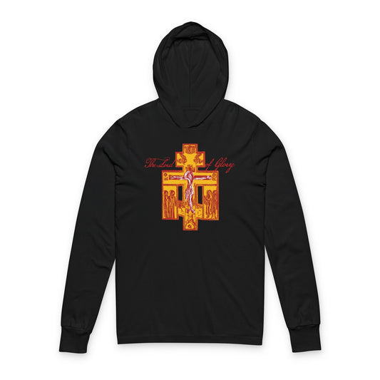 The Lord of Glory | Russian Golgotha Crucifix IconoGraphic | 1 Corinthians 2:8 | Orthodox Long Sleeve Hooded Shirt