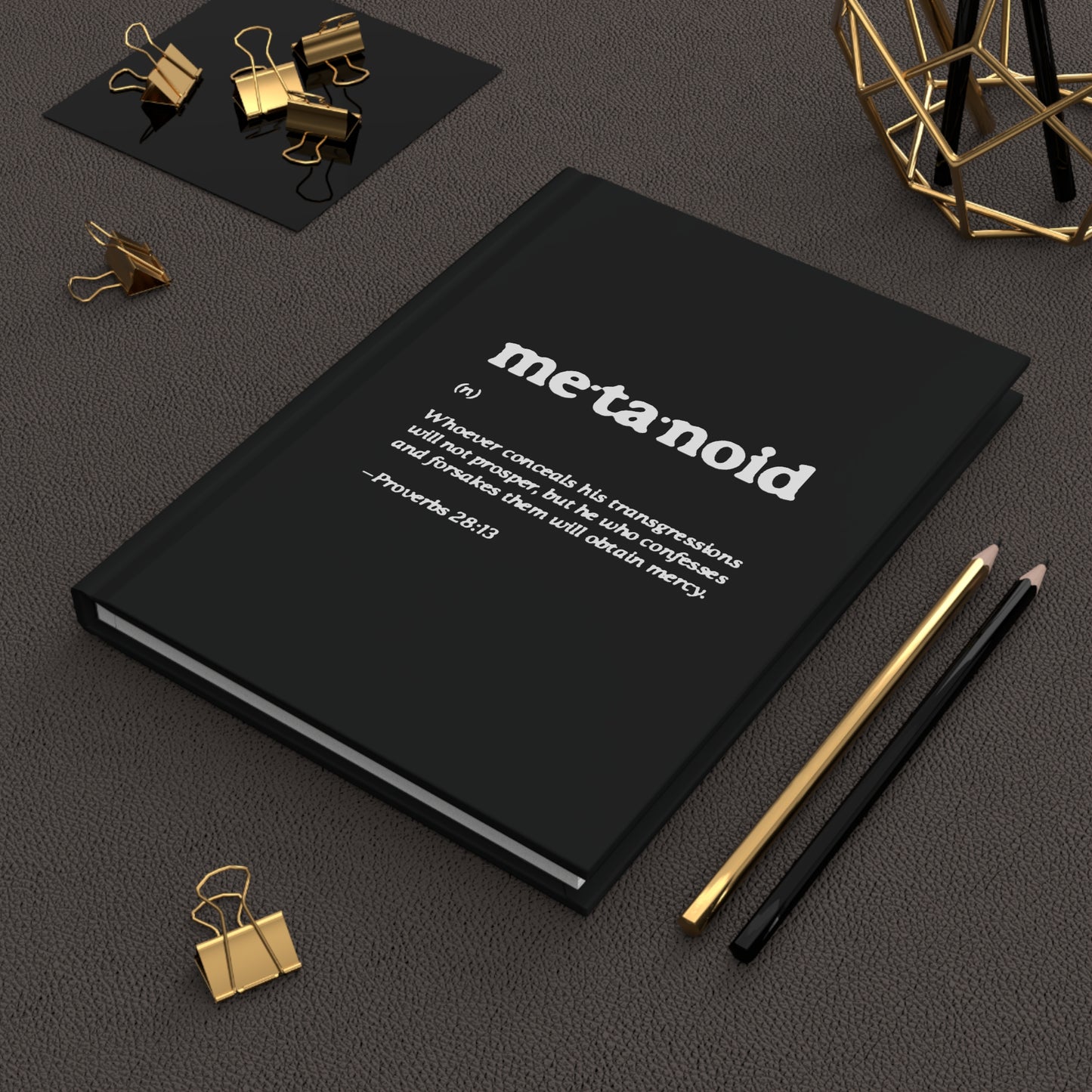 Metanoia Metanoid Definition | Proverbs 28:13 | Confession & Repentance | Minimalist Design | Orthodox Christian Hardcover Journal