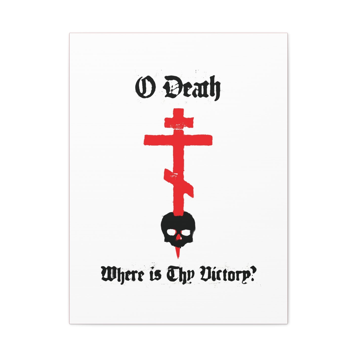 O Death Where is Thy Victory? 1 Cor 15:55 | Cross Stabbing Skull | Spraypaint Aesthetic | Orthodox Christian Canvas Art