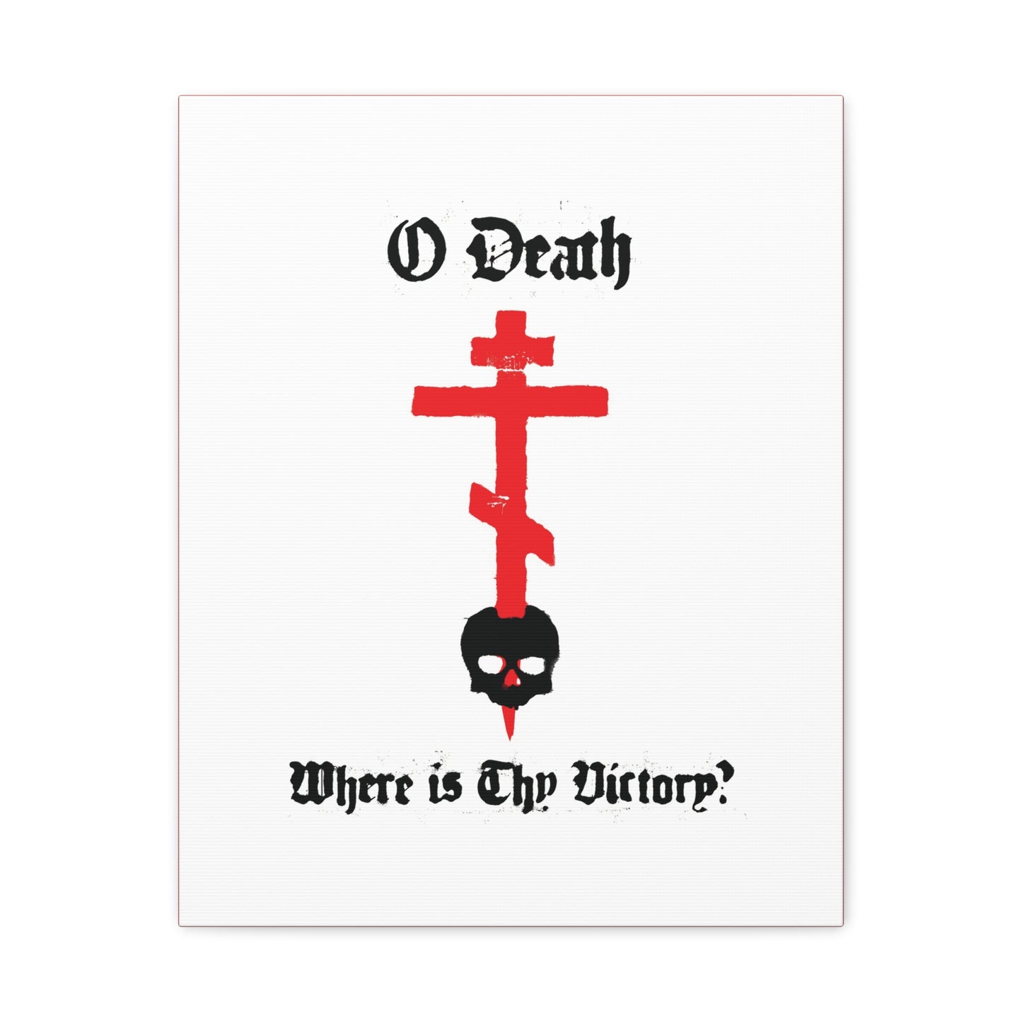 O Death Where is Thy Victory? 1 Cor 15:55 | Cross Stabbing Skull | Spraypaint Aesthetic | Orthodox Christian Canvas Art