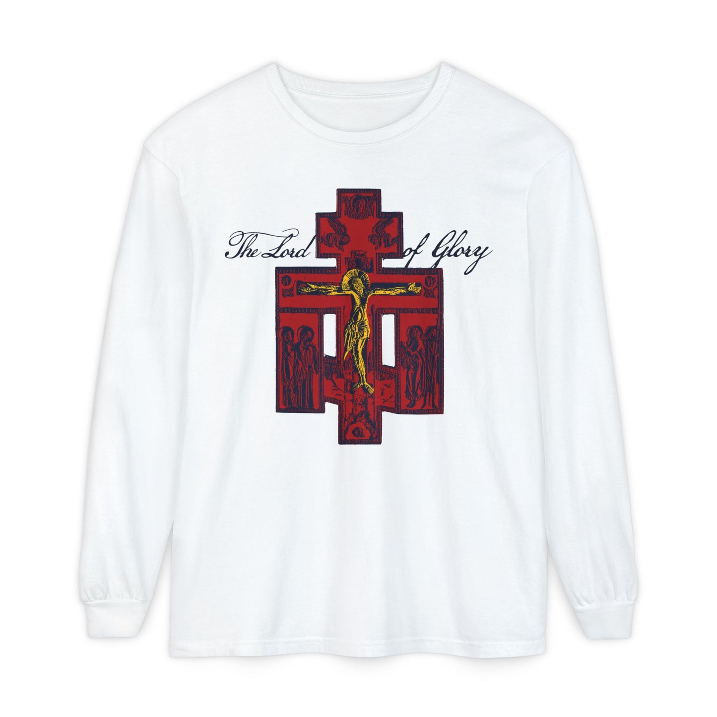 The Lord of Glory | Russian Golgotha Crucifix IconoGraphic | 1 Corinthians 2:8 | Orthodox Christian Long Sleeve Shirt