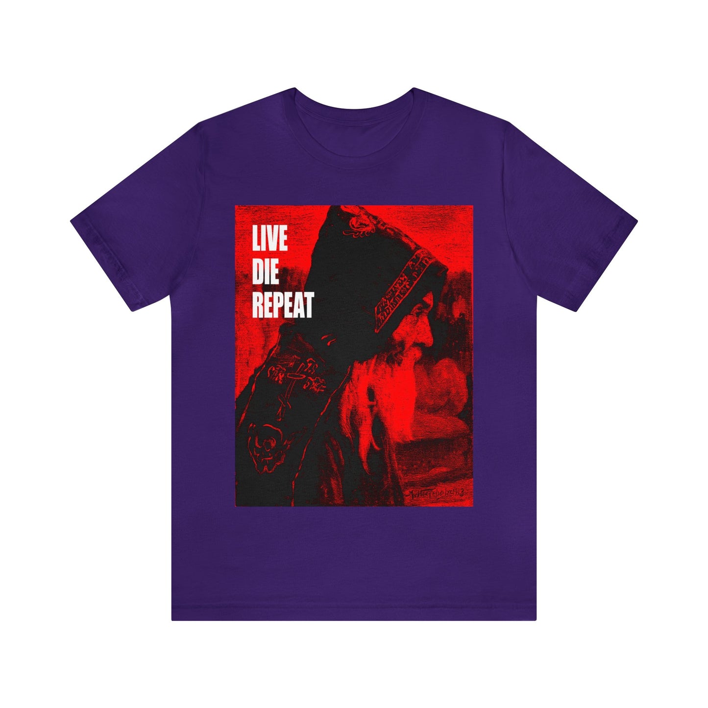 Live Die Repeat (Featuring "Monk" Artwork by Mikhail Nesterov) No. 1 | Orthodox Christian T-Shirt