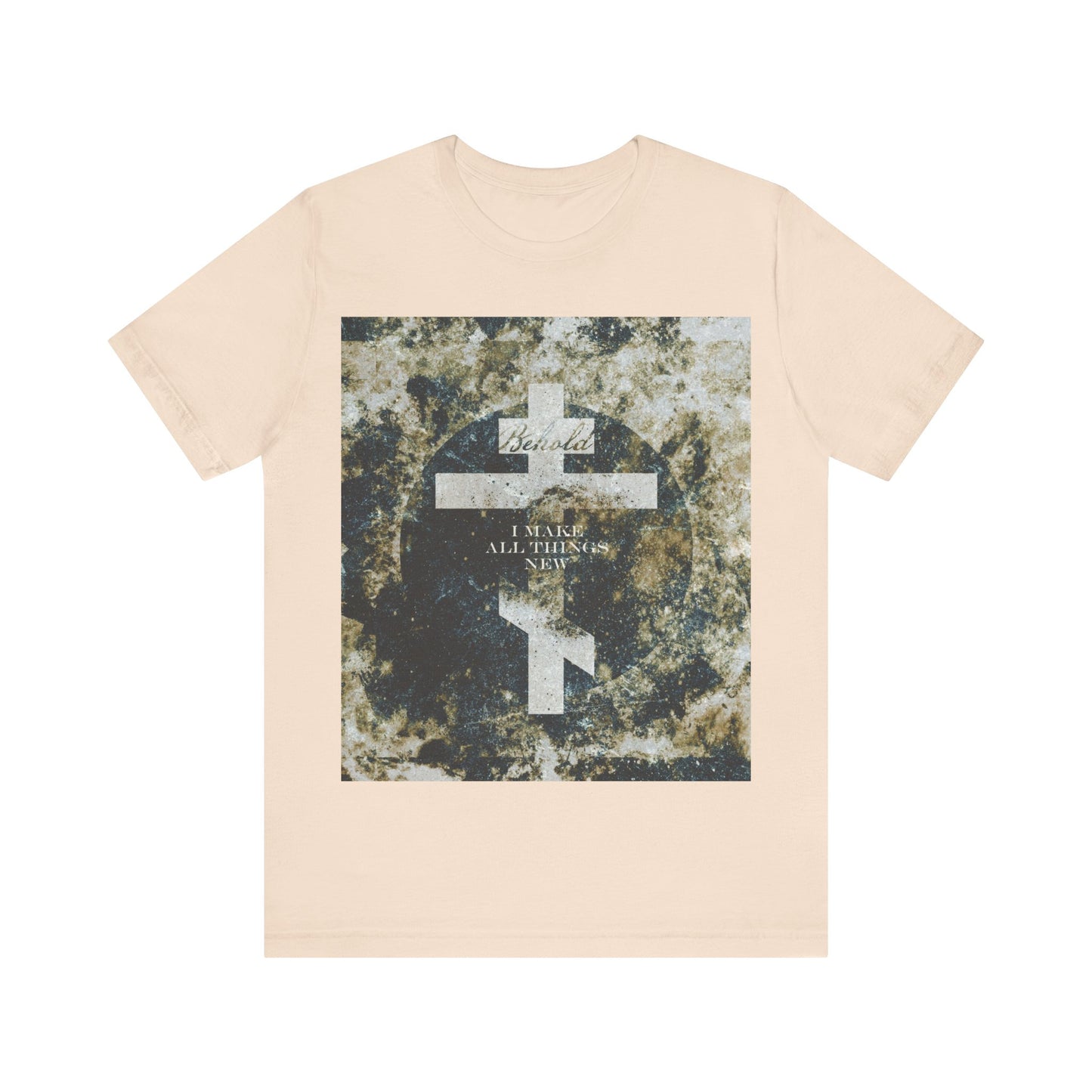 Behold, I Make All Things New | Revelation 21:5 | Cosmic Textured Orthodox Cross | Parousia | Orthodox Christian T-Shirt