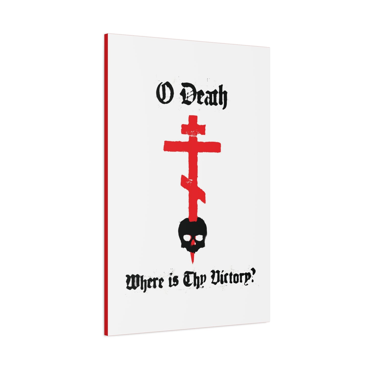 O Death Where is Thy Victory? 1 Cor 15:55 | Cross Stabbing Skull | Spraypaint Aesthetic | Orthodox Christian Canvas Art