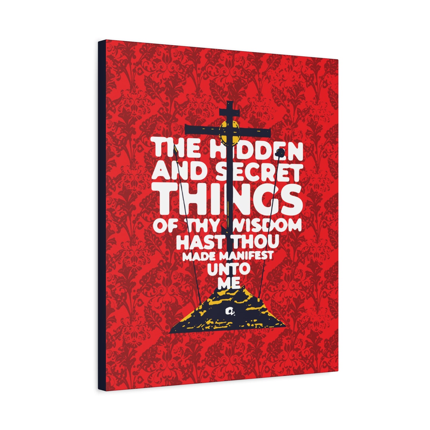 The Hidden and Secret Things of Thy Wisdom (Psalm 50/51) | Golgotha Cross | Skull of Adam | Orthodox Christian Canvas Art