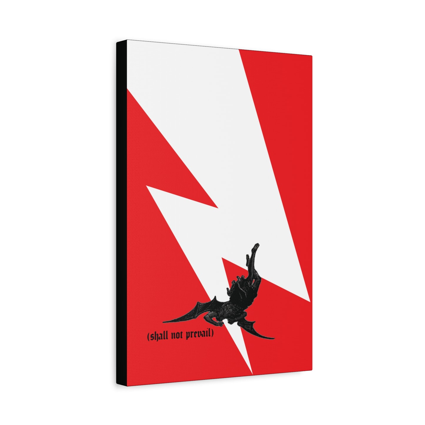 Shall Not Prevail | Satan Fell from Heaven Like Lightning (Luke 10:18) | Minimalist Design | Orthodox Christian Canvas Art