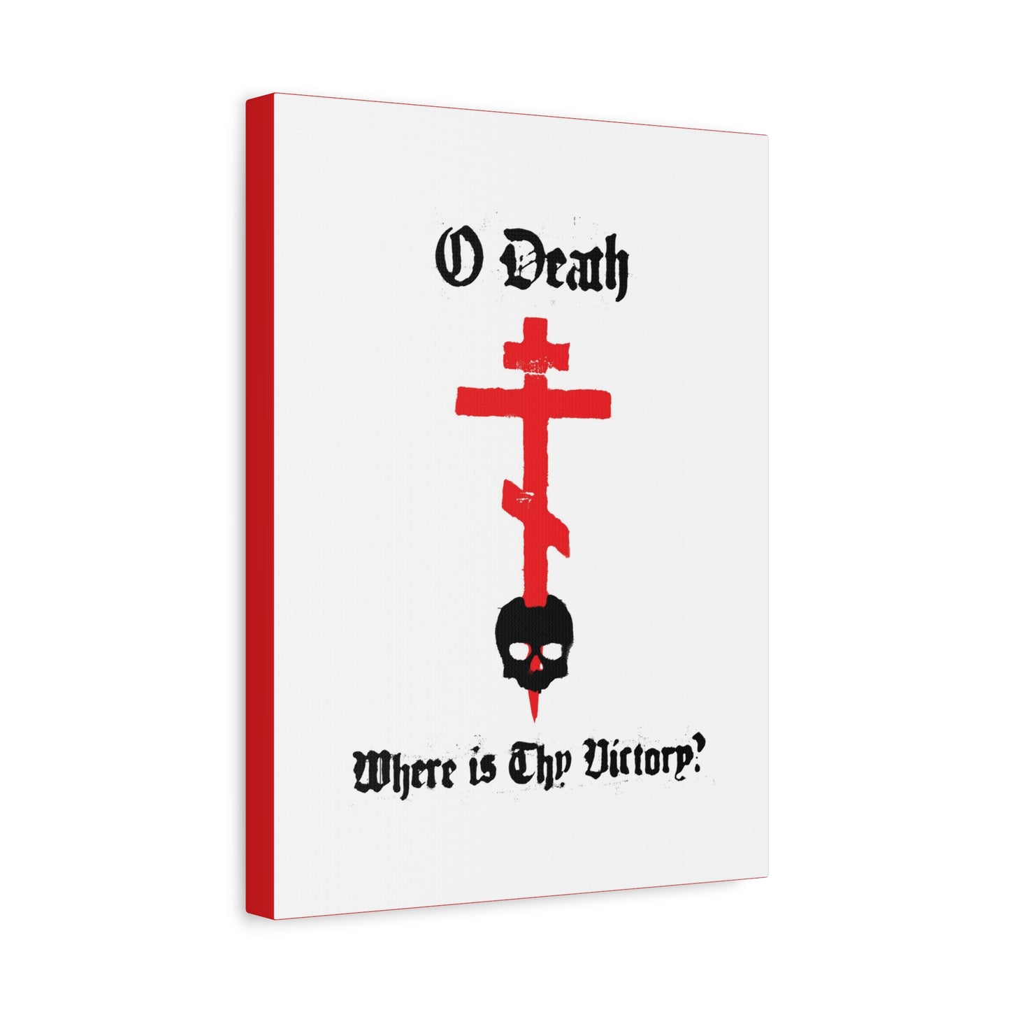 O Death Where is Thy Victory? 1 Cor 15:55 | Cross Stabbing Skull | Spraypaint Aesthetic | Orthodox Christian Canvas Art