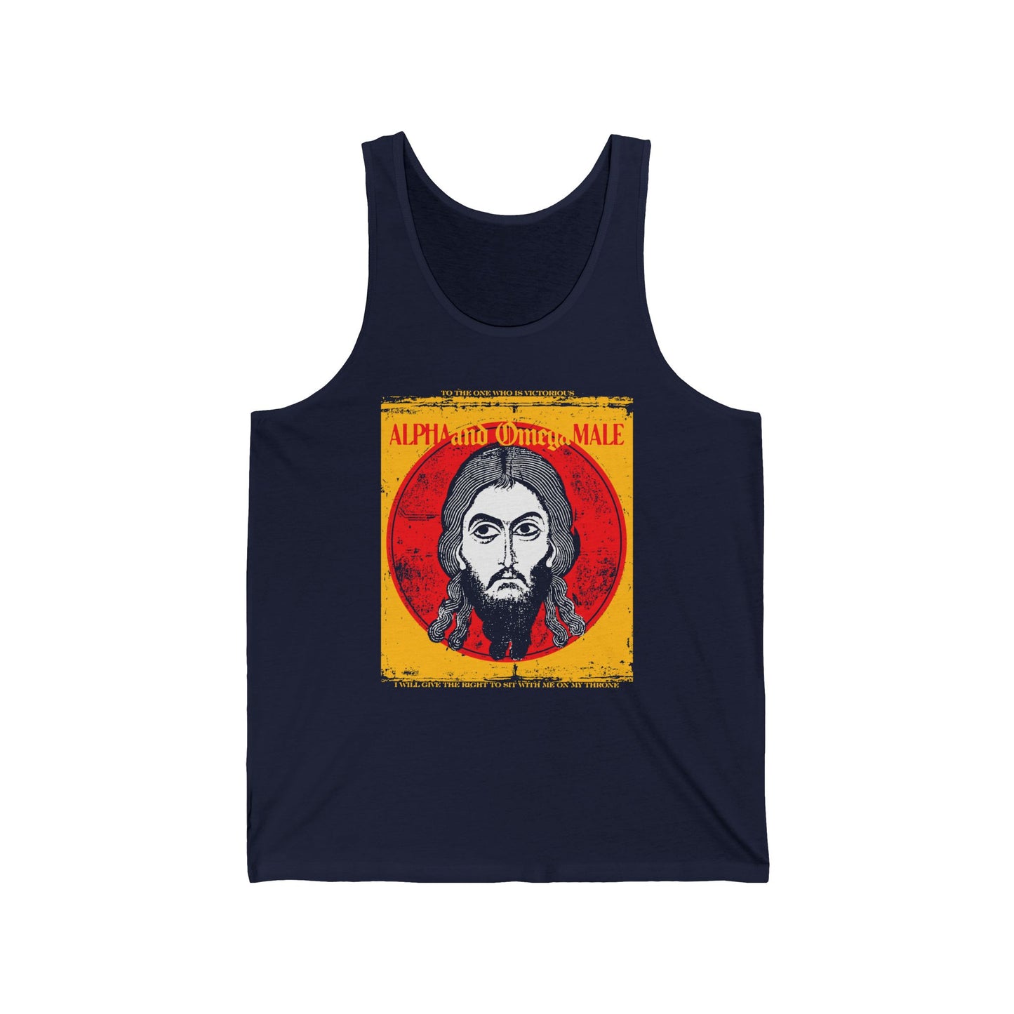 Alpha and Omega Male (Jesus Christ Image of Edessa IkonoGraphic) | Mandylion Image Made Without Hands | Orthodox Christian Tank Top