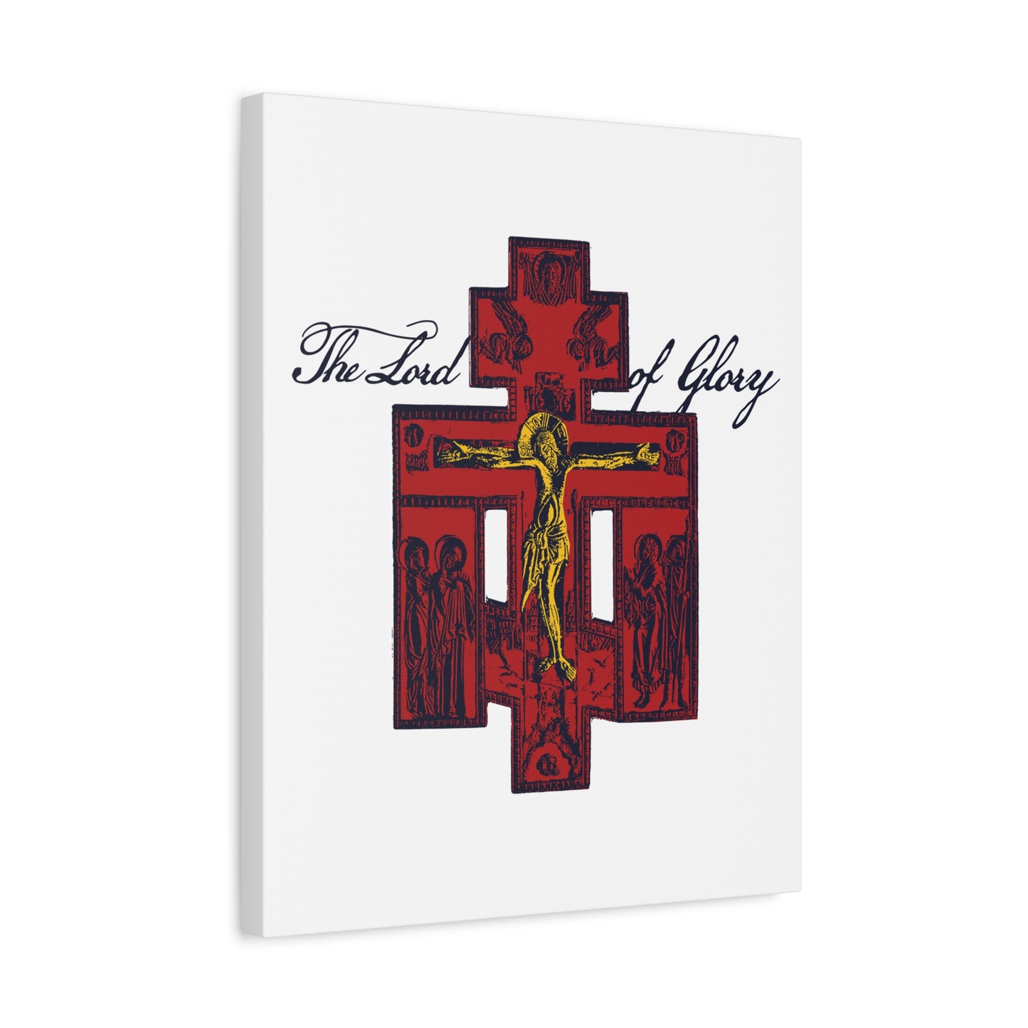 The Lord of Glory | Russian Golgotha Crucifix IconoGraphic (White BG) | 1 Corinthians 2:8 | Orthodox Christian Canvas Art