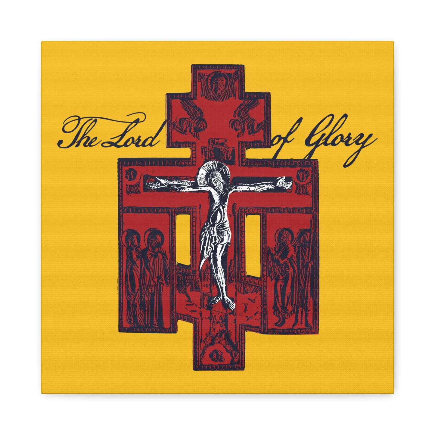The Lord of Glory | Russian Golgotha Crucifix IconoGraphic (Gold BG) | 1 Corinthians 2:8 | Orthodox Christian Canvas Art