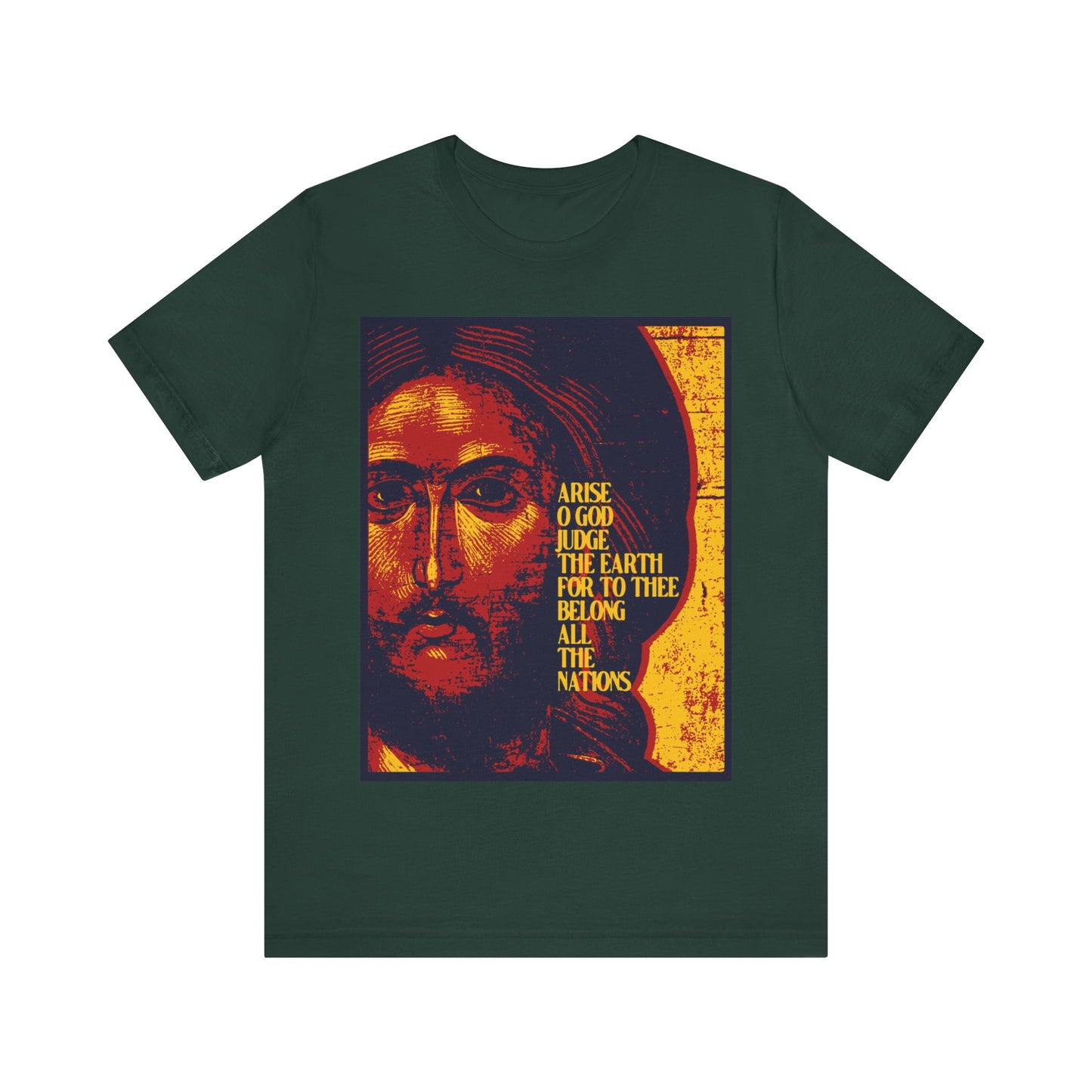 Arise, O God, Judge the Earth (Psalm 82/81) | Jesus Christ Russian Style IconoGraphic | Orthodox Christian T-Shirt