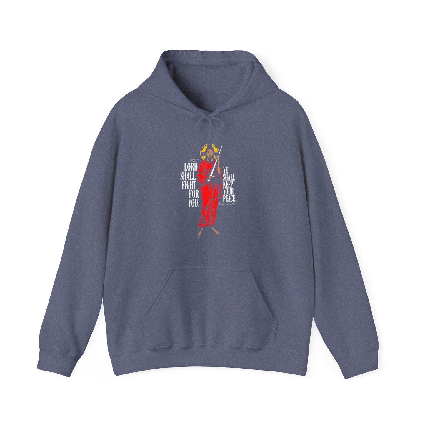The Lord Shall Fight For You (Exodus 14:14) | Jesus Christ with Sword IconoGraphic | Orthodox Christian Hoodie