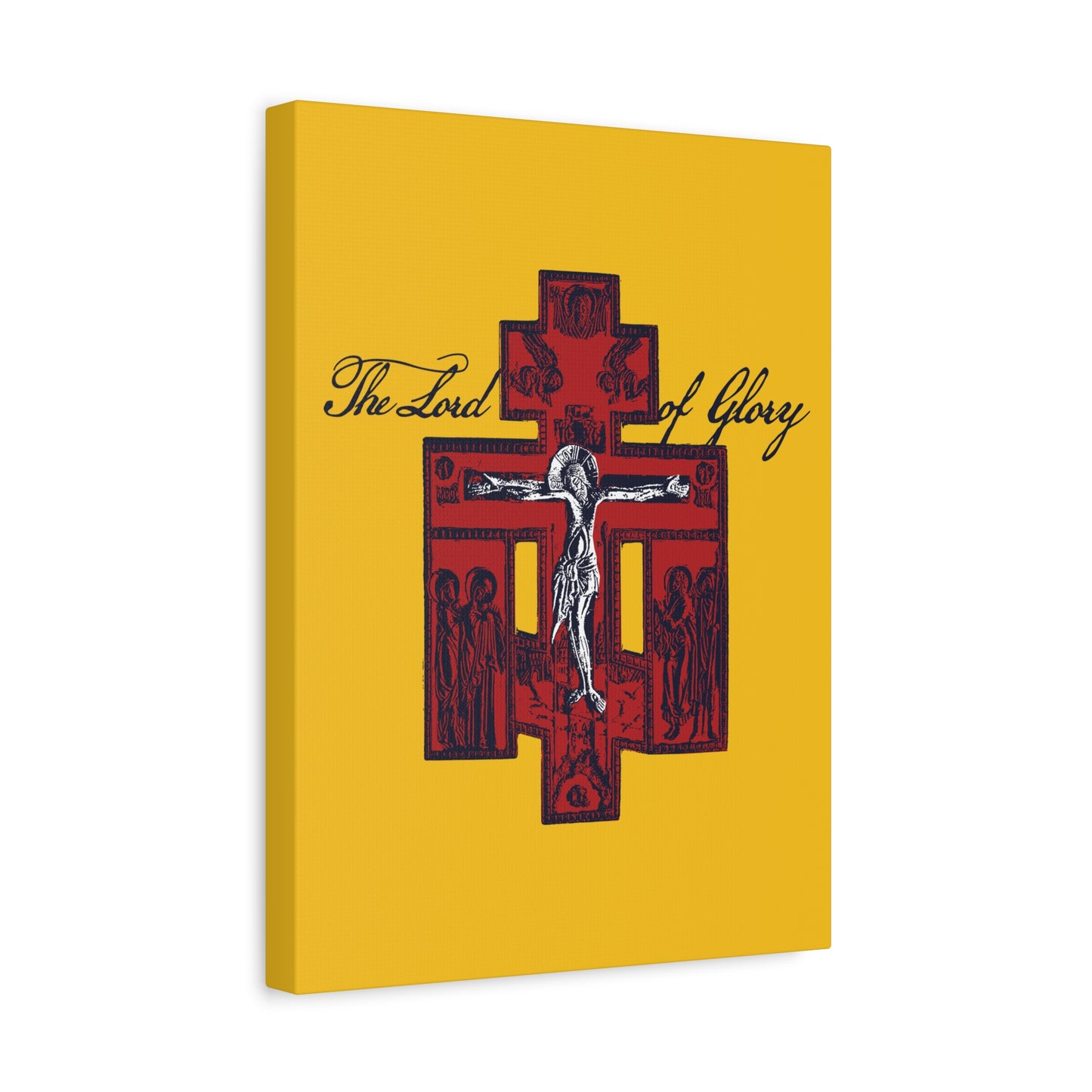The Lord of Glory | Russian Golgotha Crucifix IconoGraphic (Gold BG) | 1 Corinthians 2:8 | Orthodox Christian Canvas Art