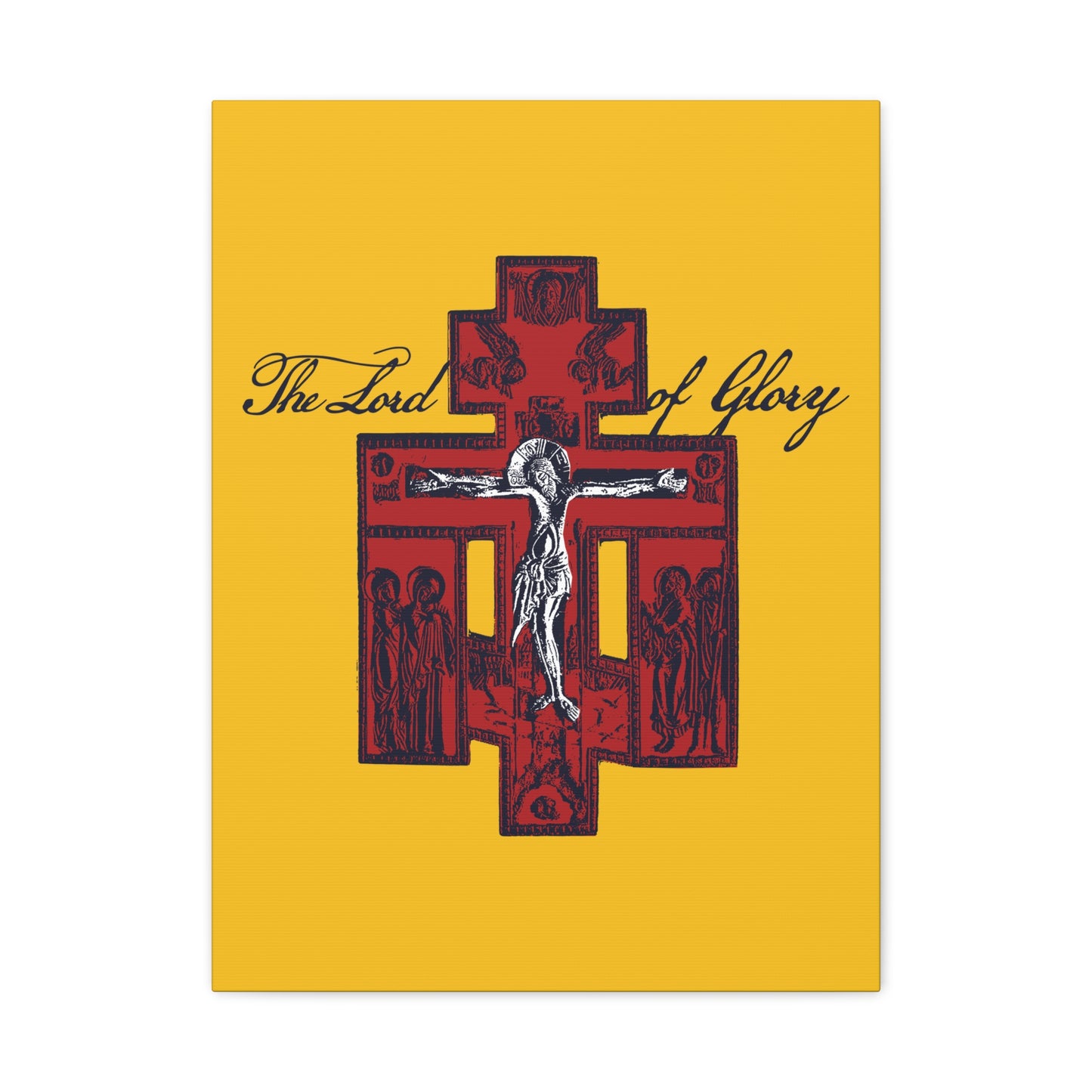 The Lord of Glory | Russian Golgotha Crucifix IconoGraphic (Gold BG) | 1 Corinthians 2:8 | Orthodox Christian Canvas Art