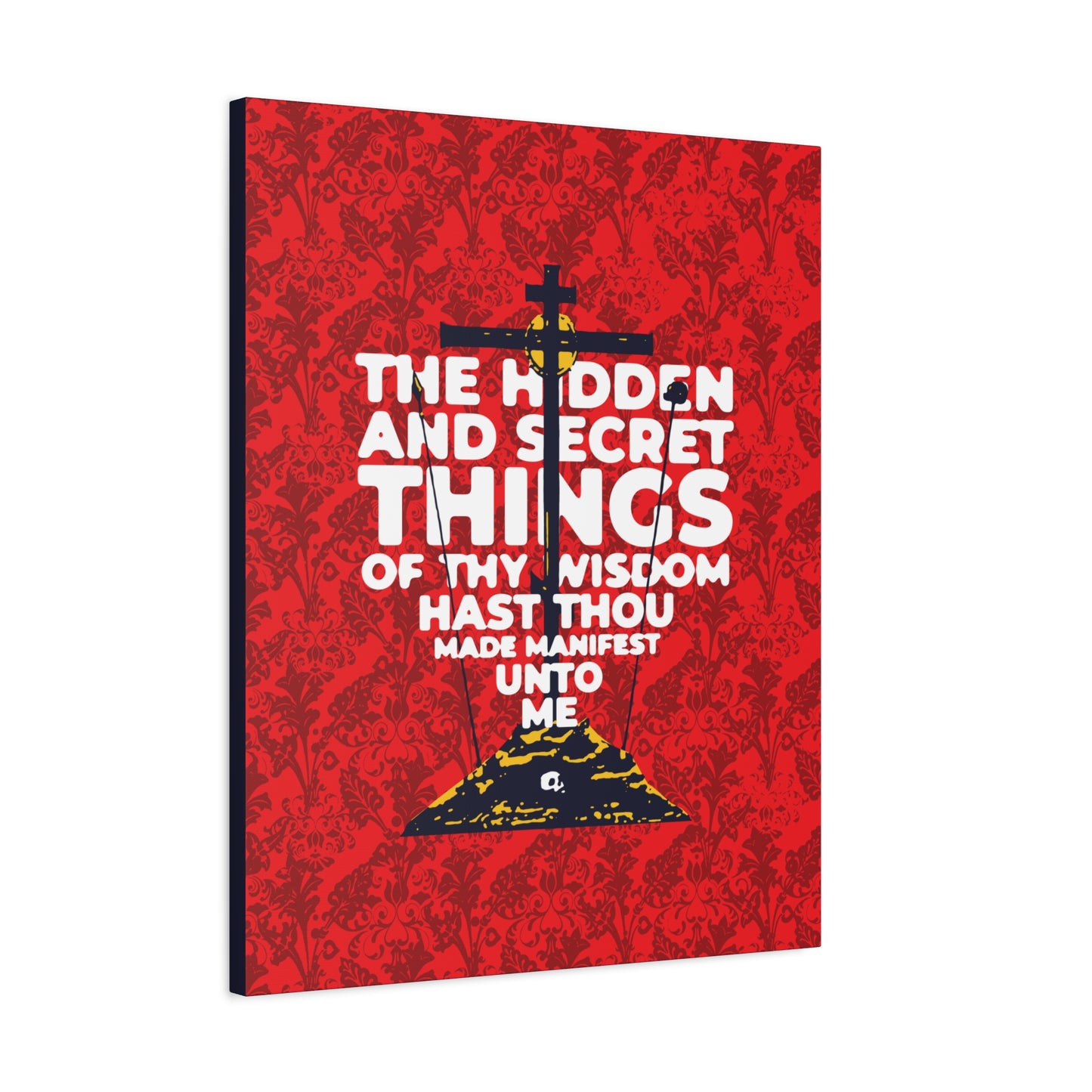 The Hidden and Secret Things of Thy Wisdom (Psalm 50/51) | Golgotha Cross | Skull of Adam | Orthodox Christian Canvas Art