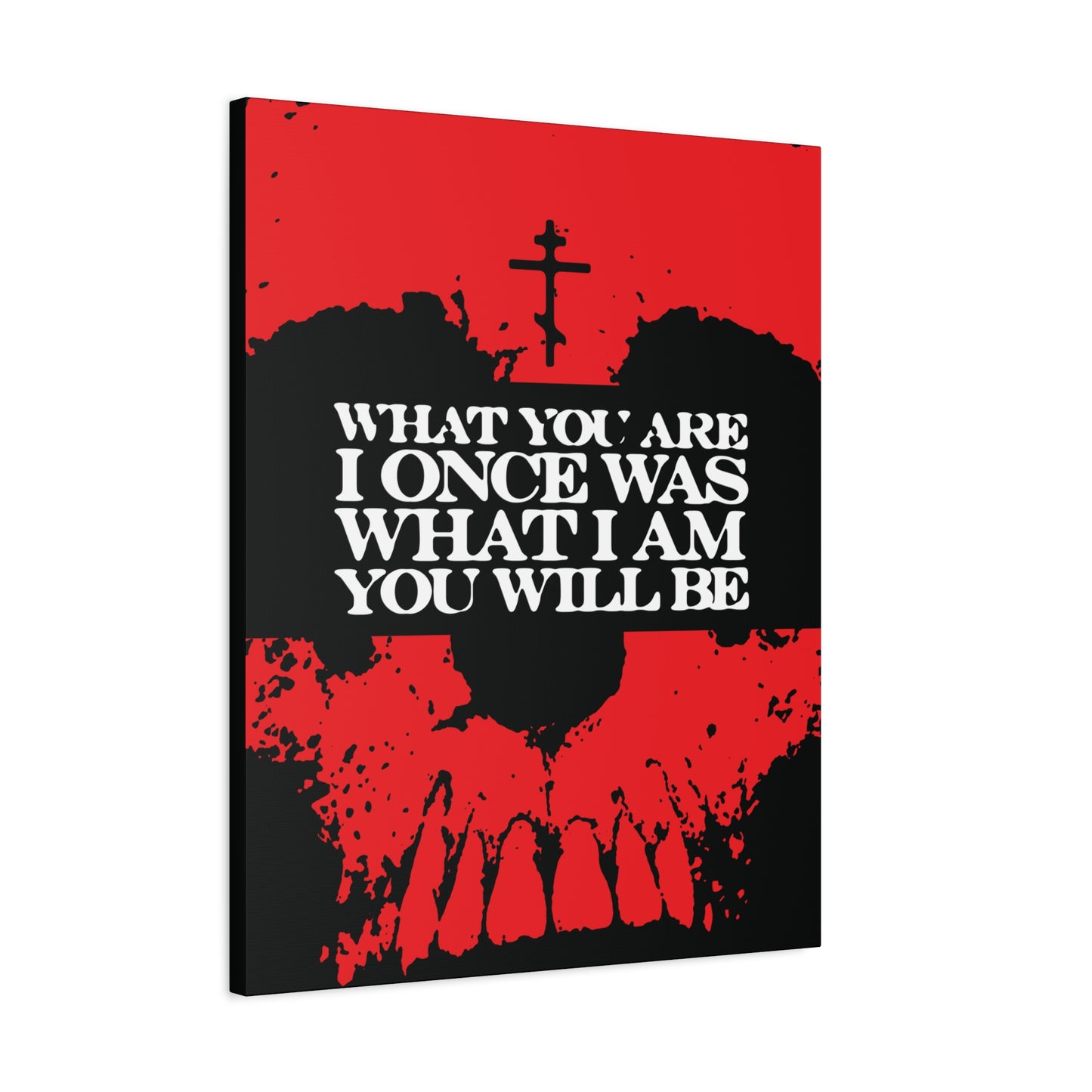 What You Are, I Once Was. What I Am, You Will Be | Memento Mori | Red Skull Remembrance of Death | Orthodox Christian Canvas Art