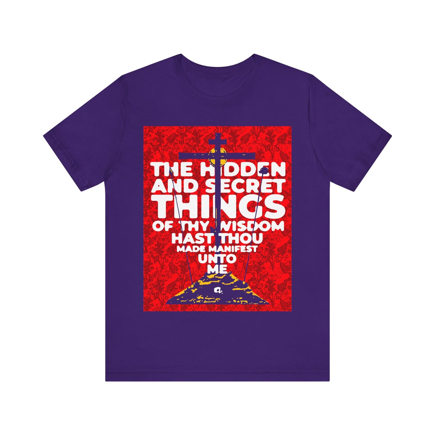 The Hidden and Secret Things of Thy Wisdom (Psalm 50/51) | Golgotha Cross | Skull of Adam | Orthodox Christian Cotton T-Shirt