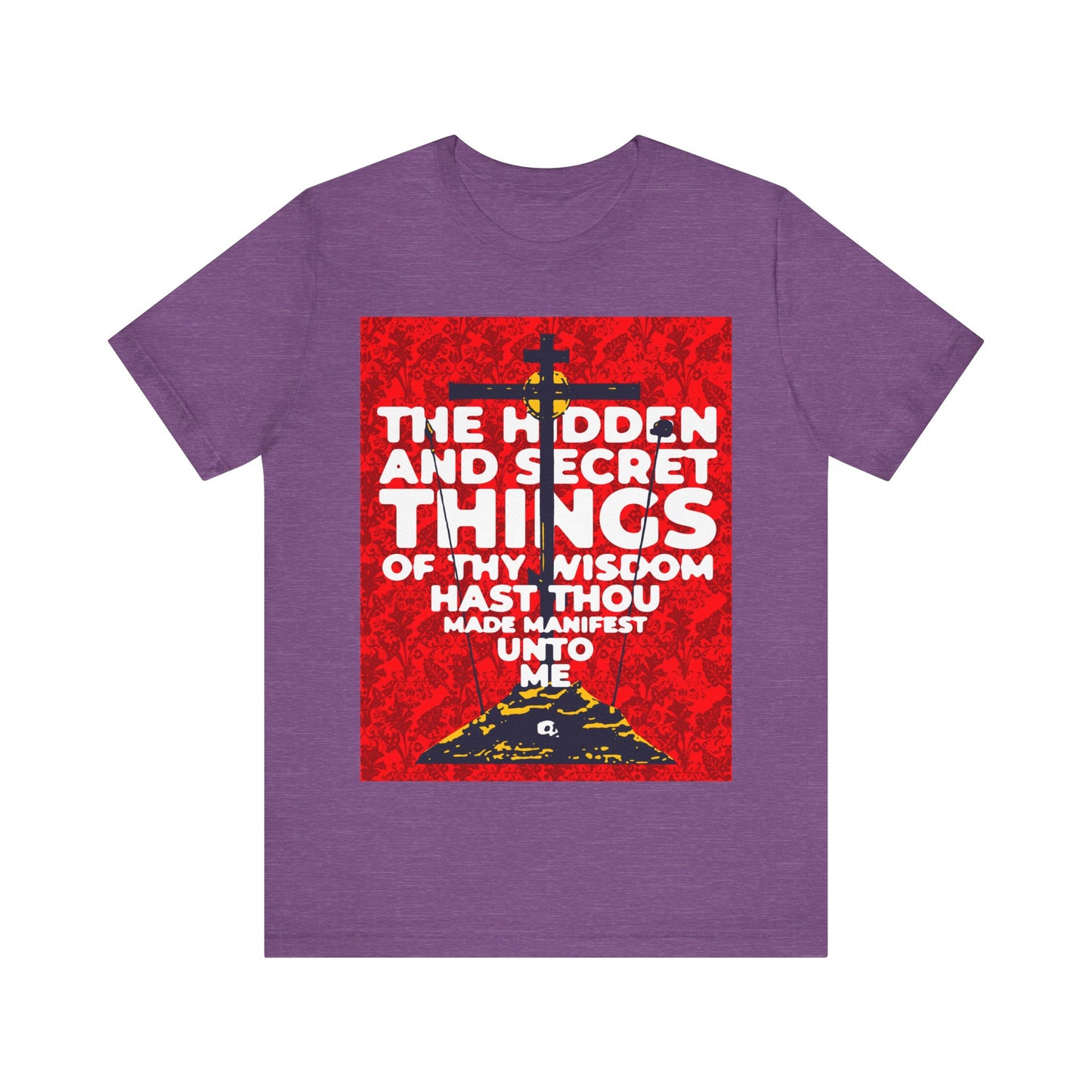 The Hidden and Secret Things of Thy Wisdom (Psalm 50/51) | Golgotha Cross | Skull of Adam | Orthodox Christian Cotton T-Shirt