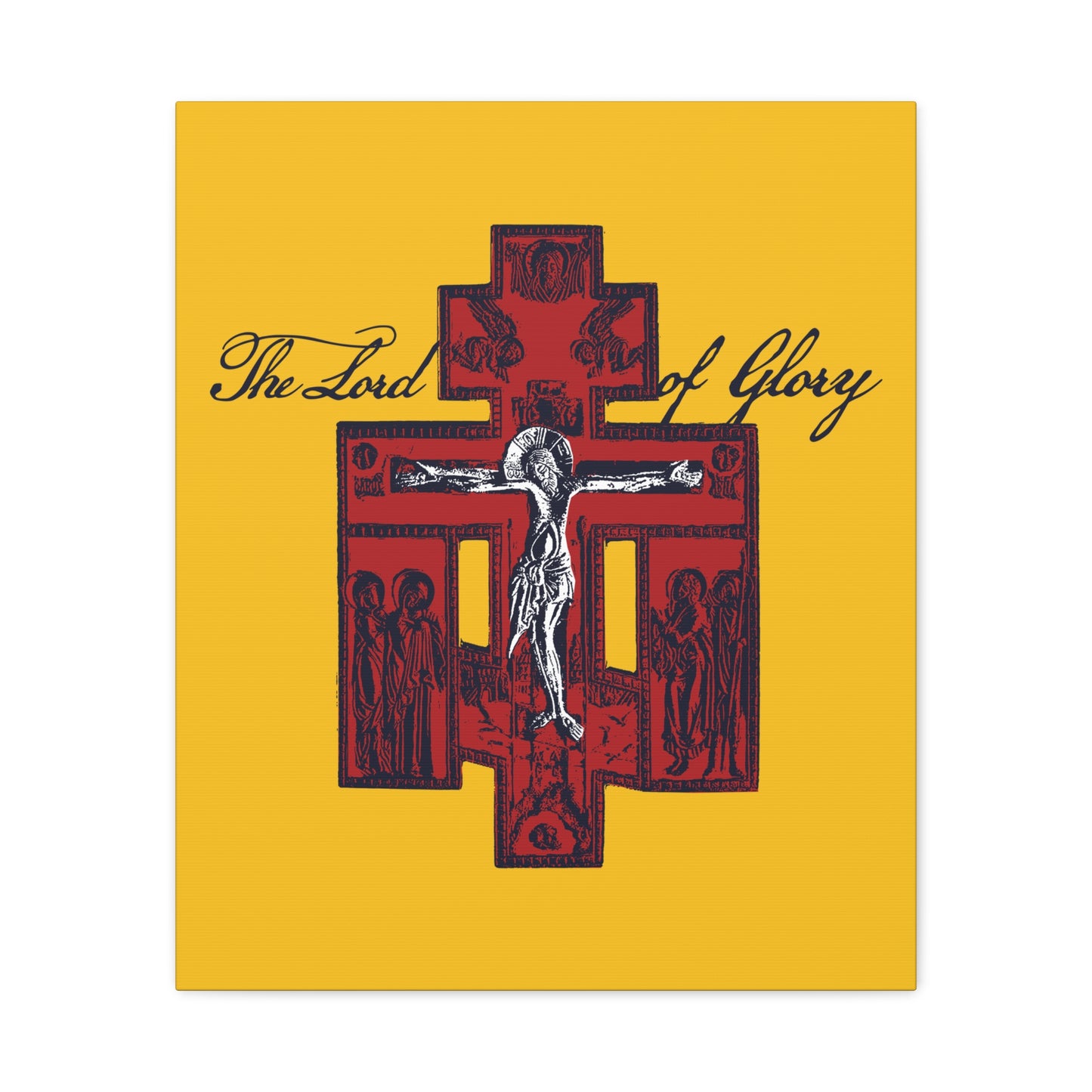The Lord of Glory | Russian Golgotha Crucifix IconoGraphic (Gold BG) | 1 Corinthians 2:8 | Orthodox Christian Canvas Art