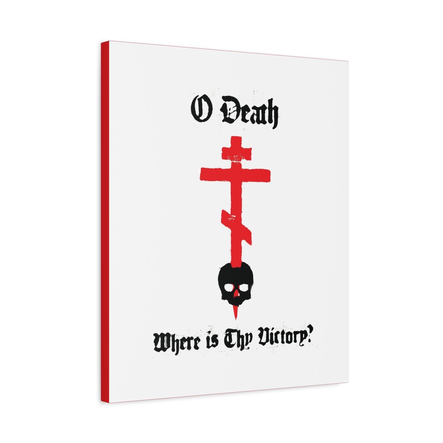 O Death Where is Thy Victory? 1 Cor 15:55 | Cross Stabbing Skull | Spraypaint Aesthetic | Orthodox Christian Canvas Art