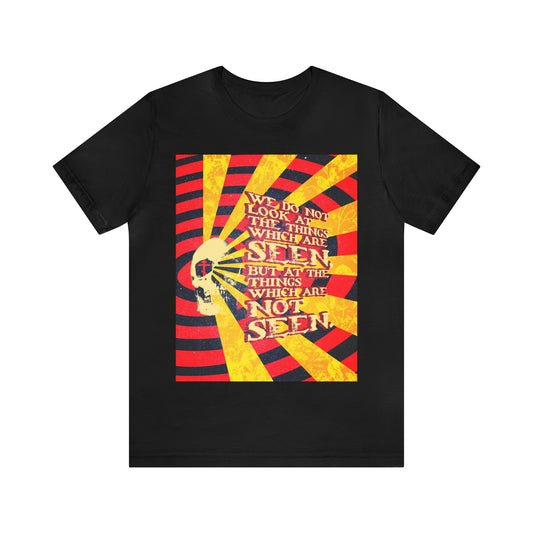 We Do Not Look at the Things Which Are Seen No. 2 (Giallo Movie Poster Style) | Orthodox Christian T-Shirt