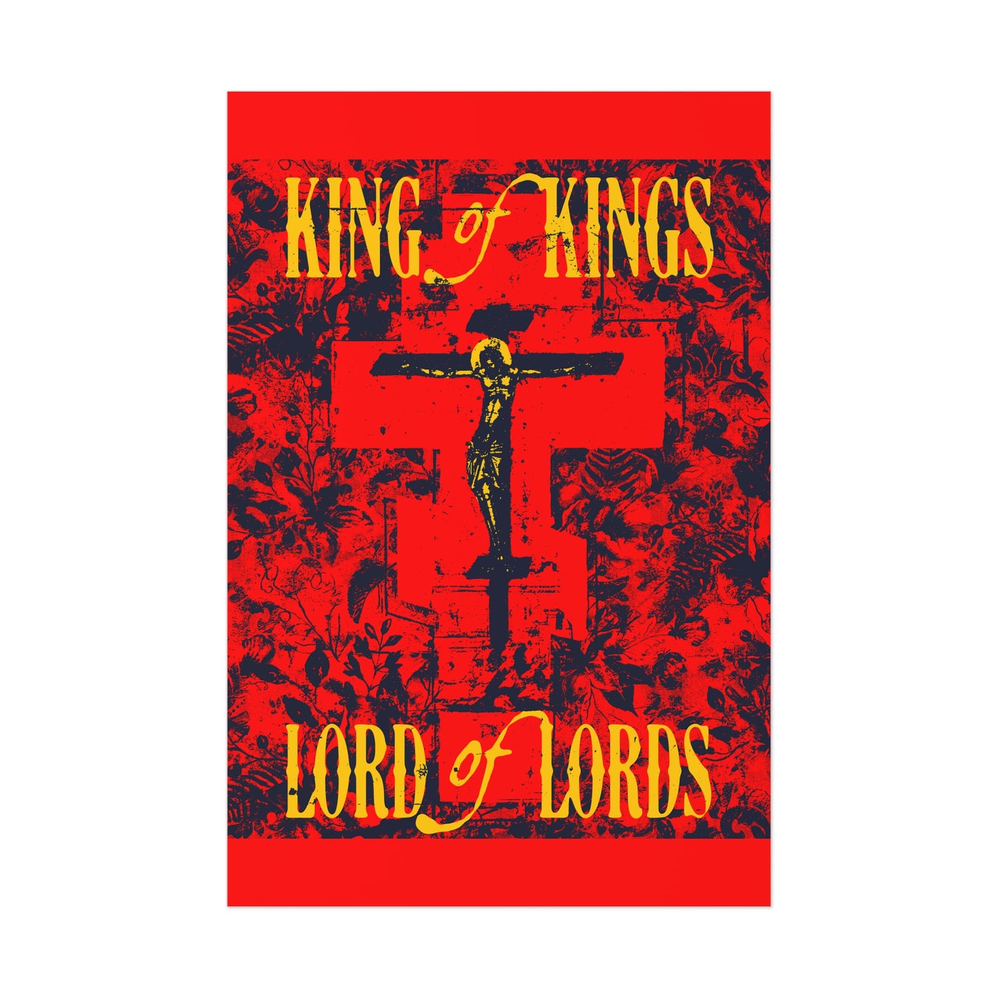 King of Kings, Lord of Lords (Jesus Christ Crucifix IconoGraphic) No. 2 | Orthodox Christian Art Poster