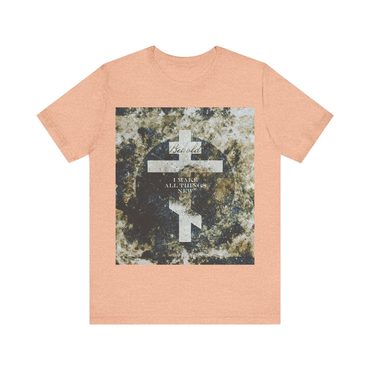 Behold, I Make All Things New | Revelation 21:5 | Cosmic Textured Orthodox Cross | Parousia | Orthodox Christian T-Shirt
