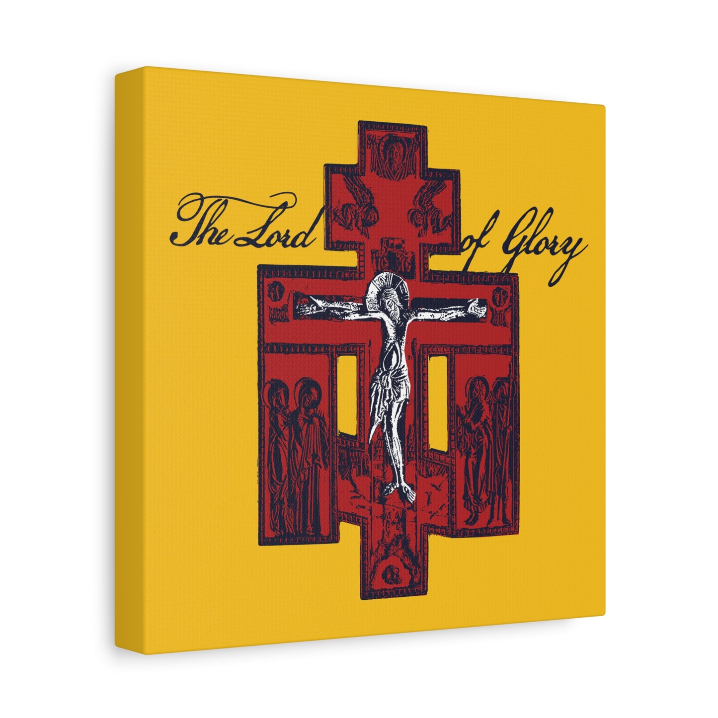 The Lord of Glory | Russian Golgotha Crucifix IconoGraphic (Gold BG) | 1 Corinthians 2:8 | Orthodox Christian Canvas Art