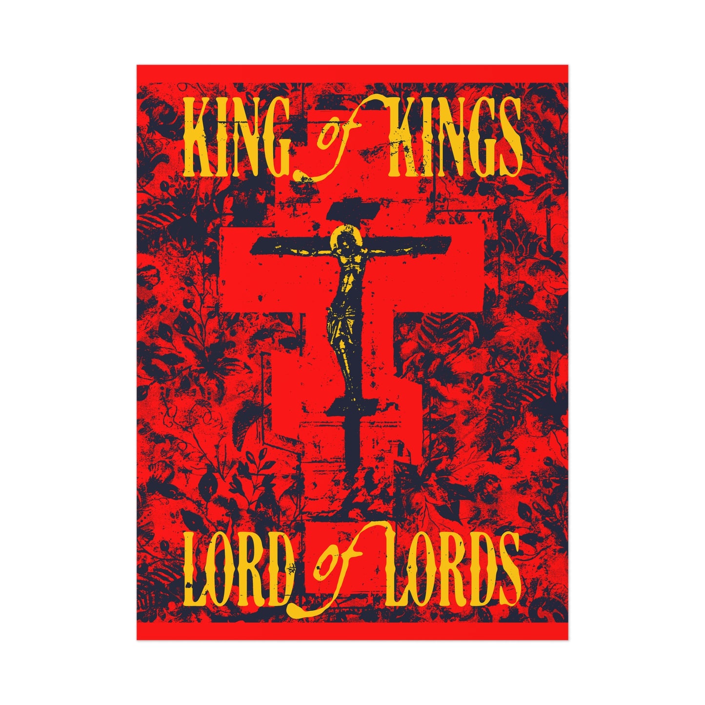 King of Kings, Lord of Lords (Jesus Christ Crucifix IconoGraphic) No. 2 | Orthodox Christian Art Poster