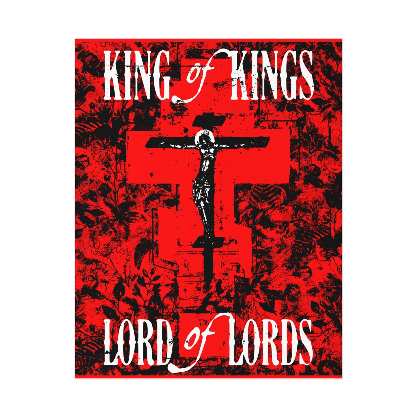 King of Kings, Lord of Lords (Jesus Christ Crucifix IconoGraphic) No. 1 | Orthodox Christian Art Poster