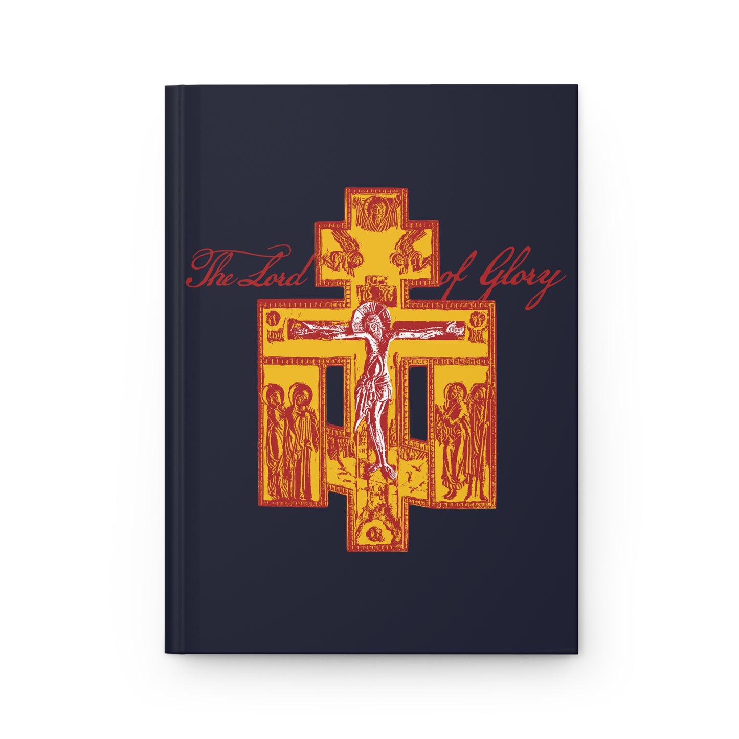The Lord of Glory | Russian Golgotha Crucifix IconoGraphic (Blue BG) | 1 Corinthians 2:8 | Orthodox Christian Hardcover Blank Journal