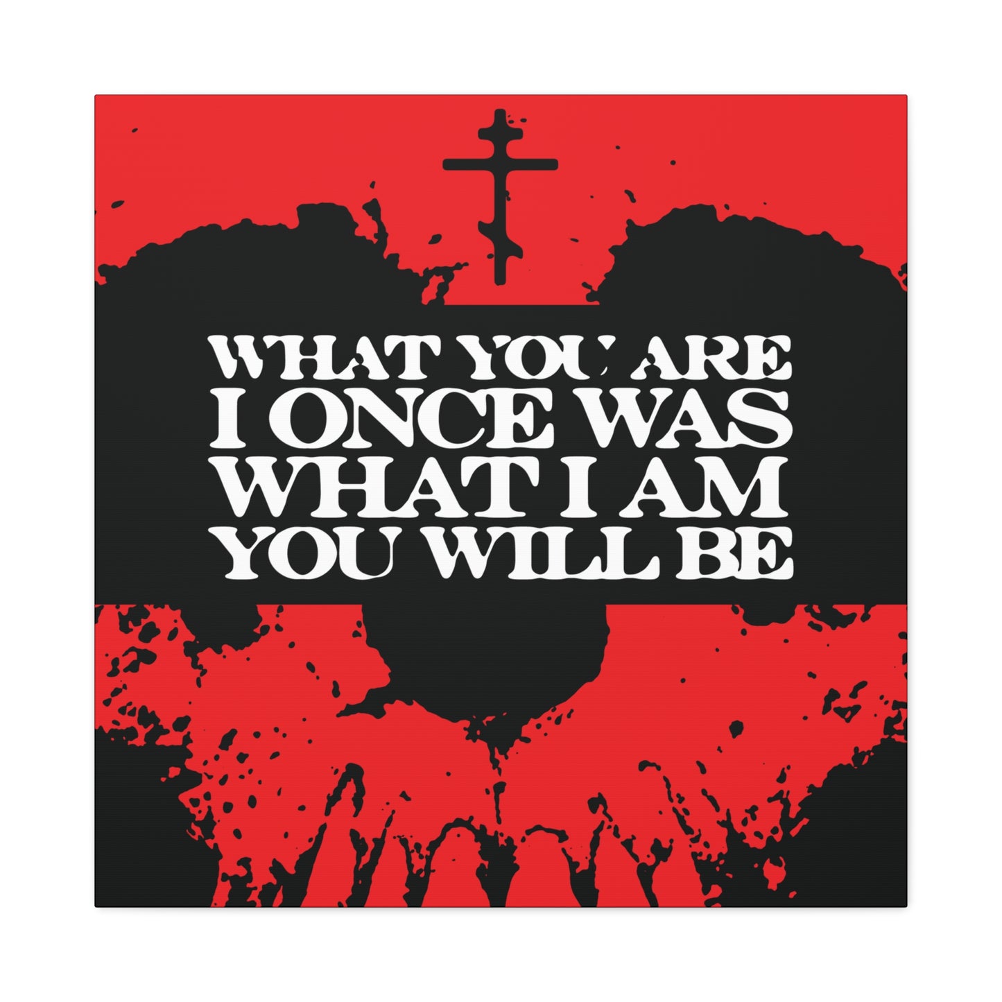 What You Are, I Once Was. What I Am, You Will Be | Memento Mori | Red Skull Remembrance of Death | Orthodox Christian Canvas Art