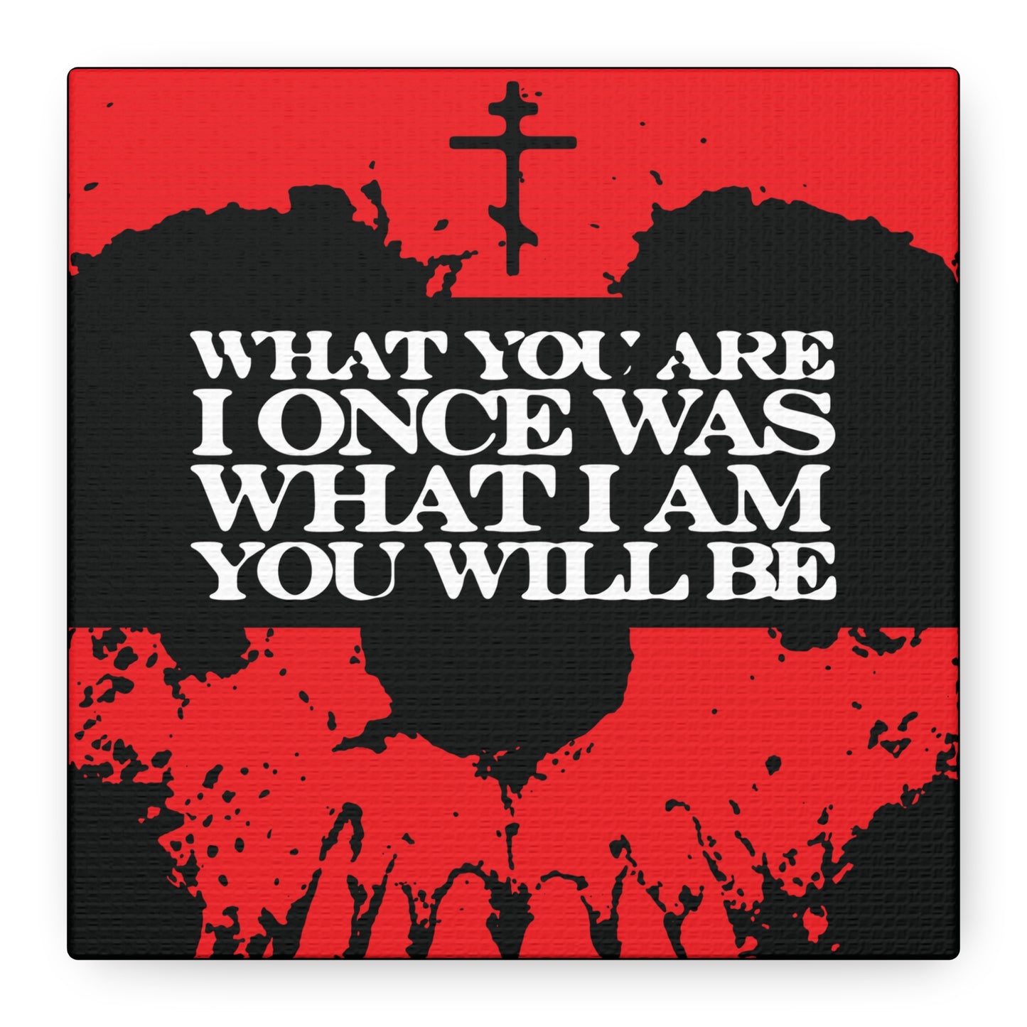 What You Are, I Once Was. What I Am, You Will Be | Memento Mori | Red Skull Remembrance of Death | Orthodox Christian Canvas Art