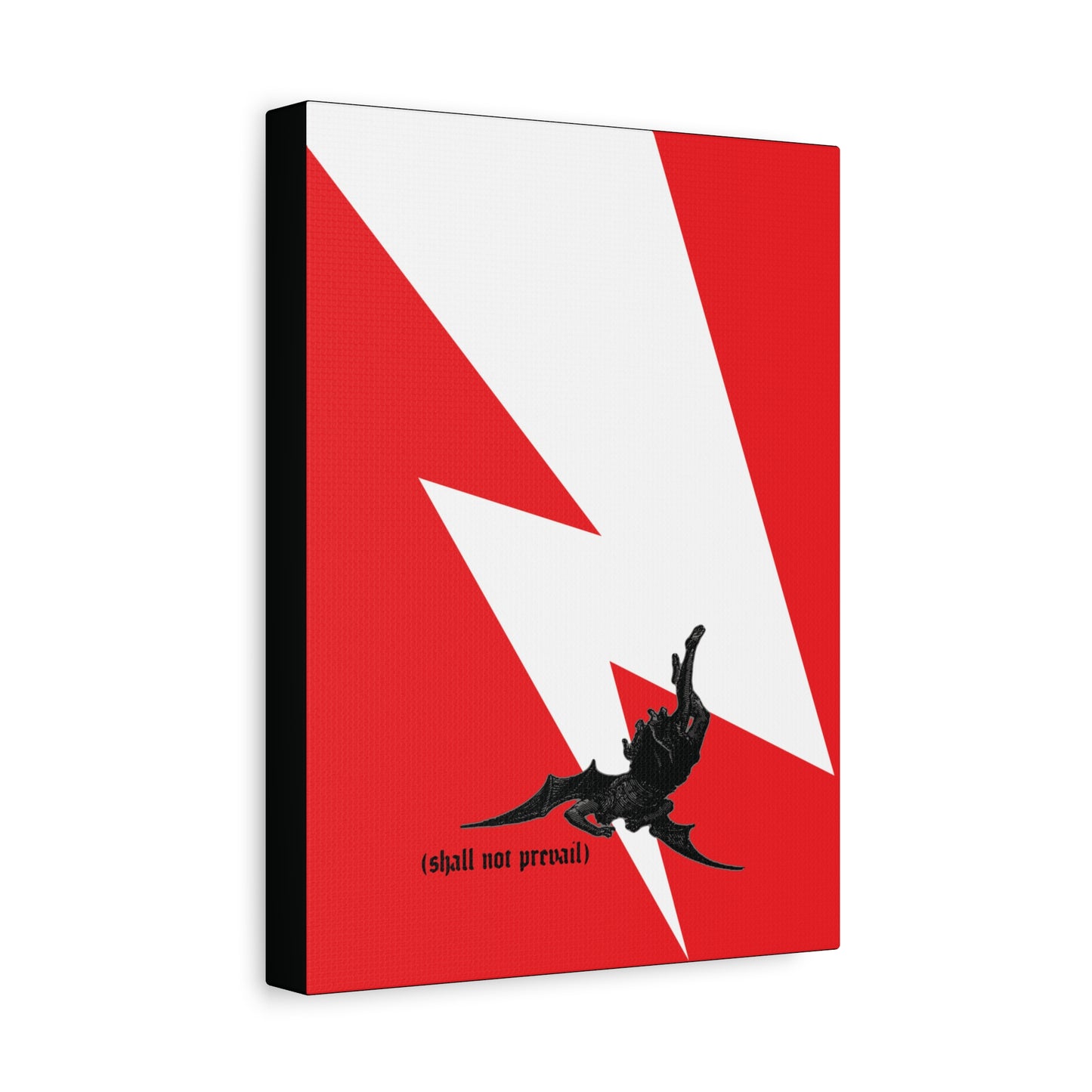Shall Not Prevail | Satan Fell from Heaven Like Lightning (Luke 10:18) | Minimalist Design | Orthodox Christian Canvas Art